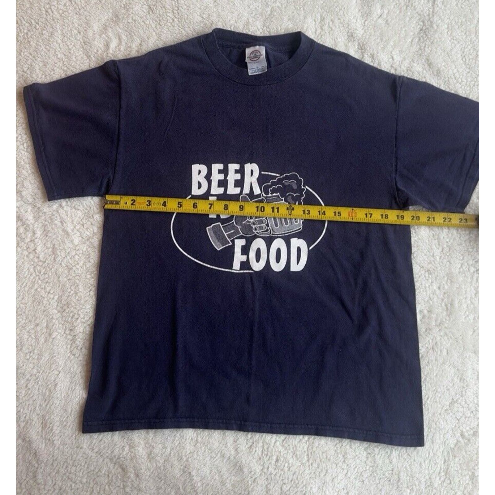 Delta Vtg Y2K Beer is Food Navy Graphic Shirt Delta Mens Sz M Size US M / EU 48-50 / 2 - 7 Thumbnail