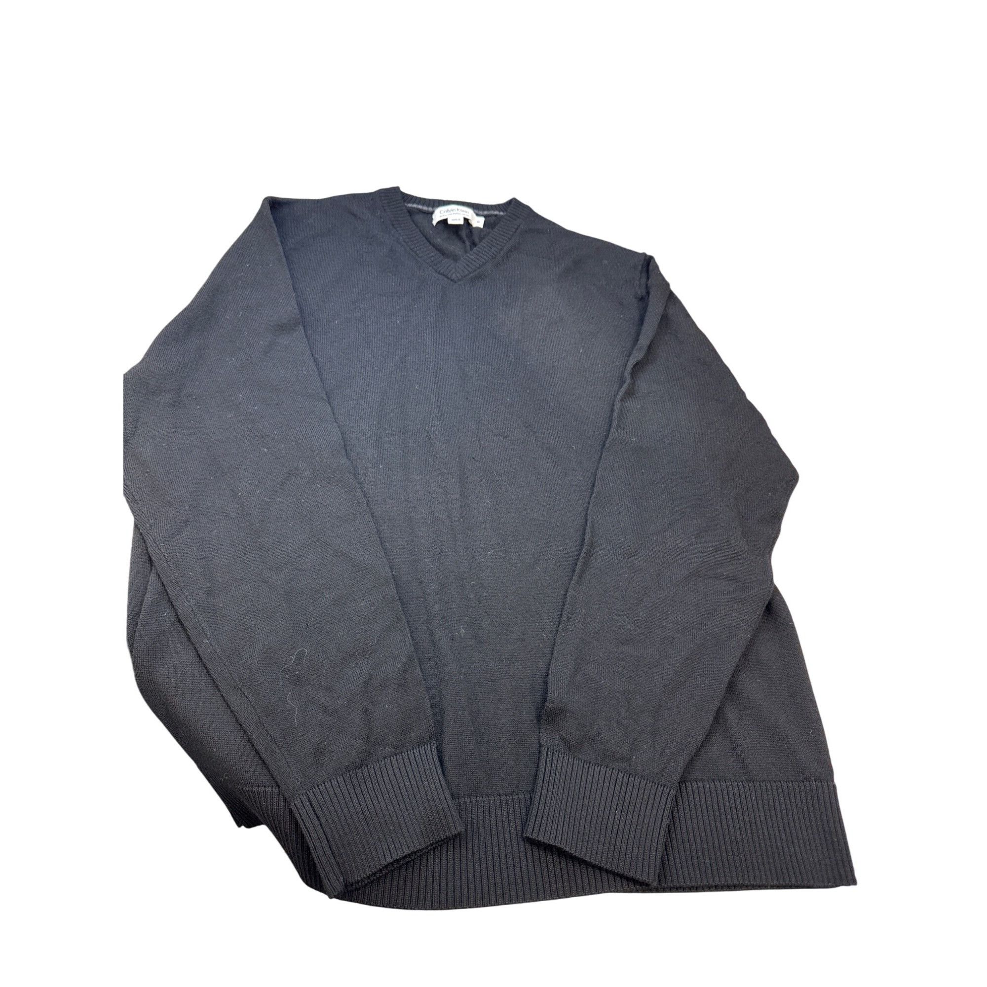 Calvin Klein Calvin Klein Mens Extra Fine Italian Merino Wool Black V-Nec Size US M / EU 48-50 / 2 - 1 Thumbnail