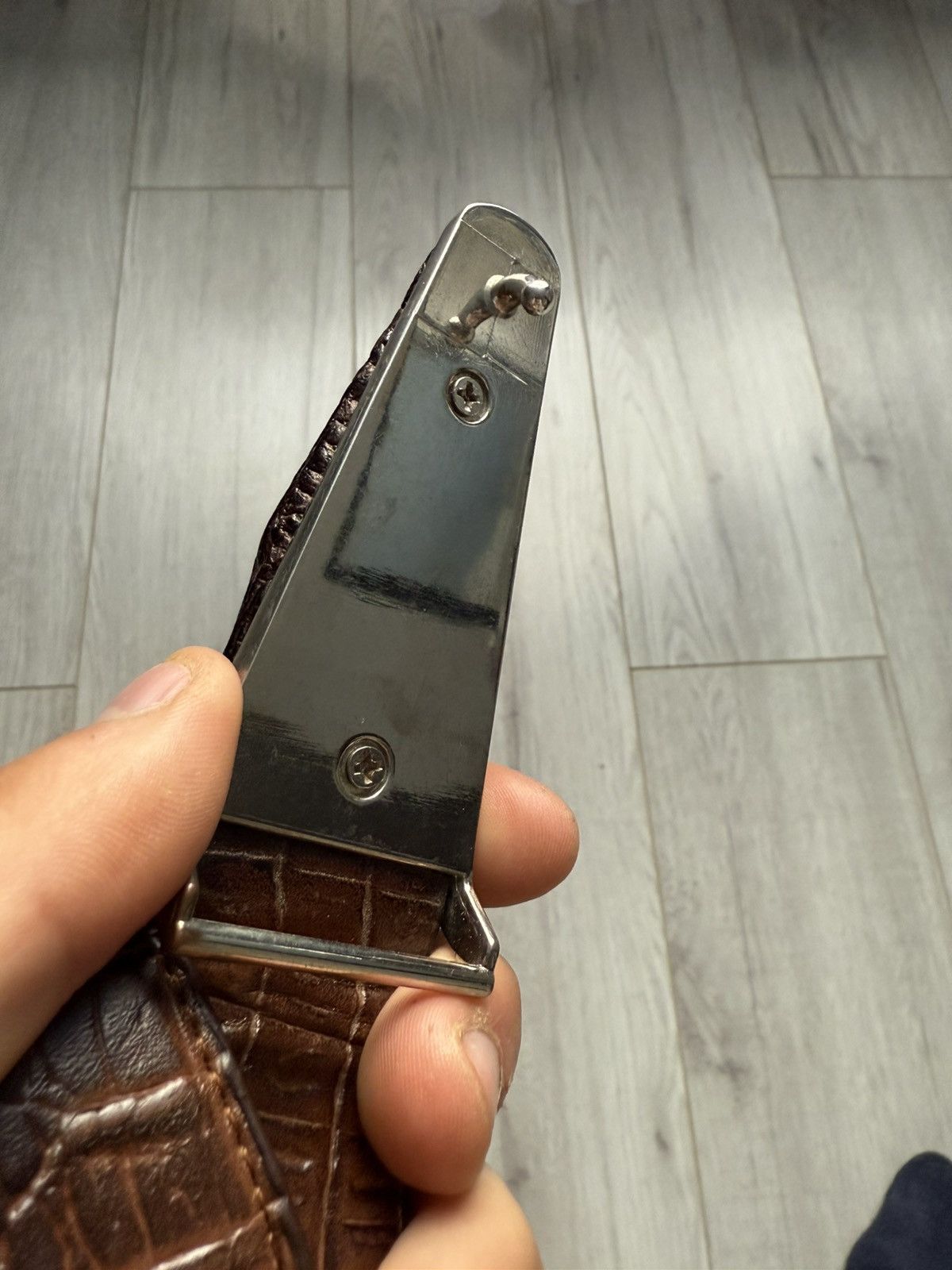 Leather Aligator skin leather belt Size ONE SIZE - 9 Thumbnail