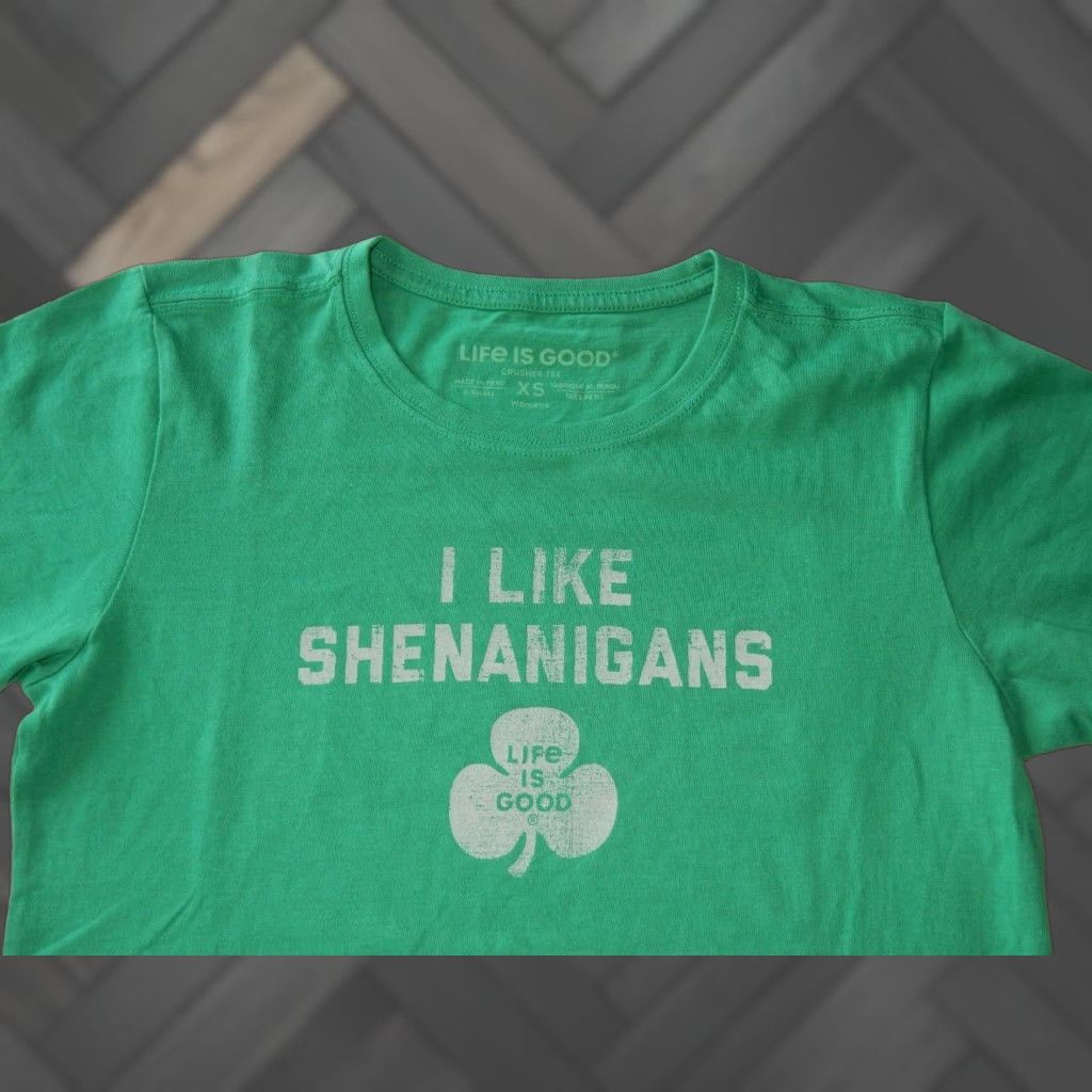 Life is Good VINTAGE Life Is Good Men's T-Shirt XS Short Sleeve Green Cotton I Like Shenanigans Size US XS / EU 42 / 0 - 1 Thumbnail