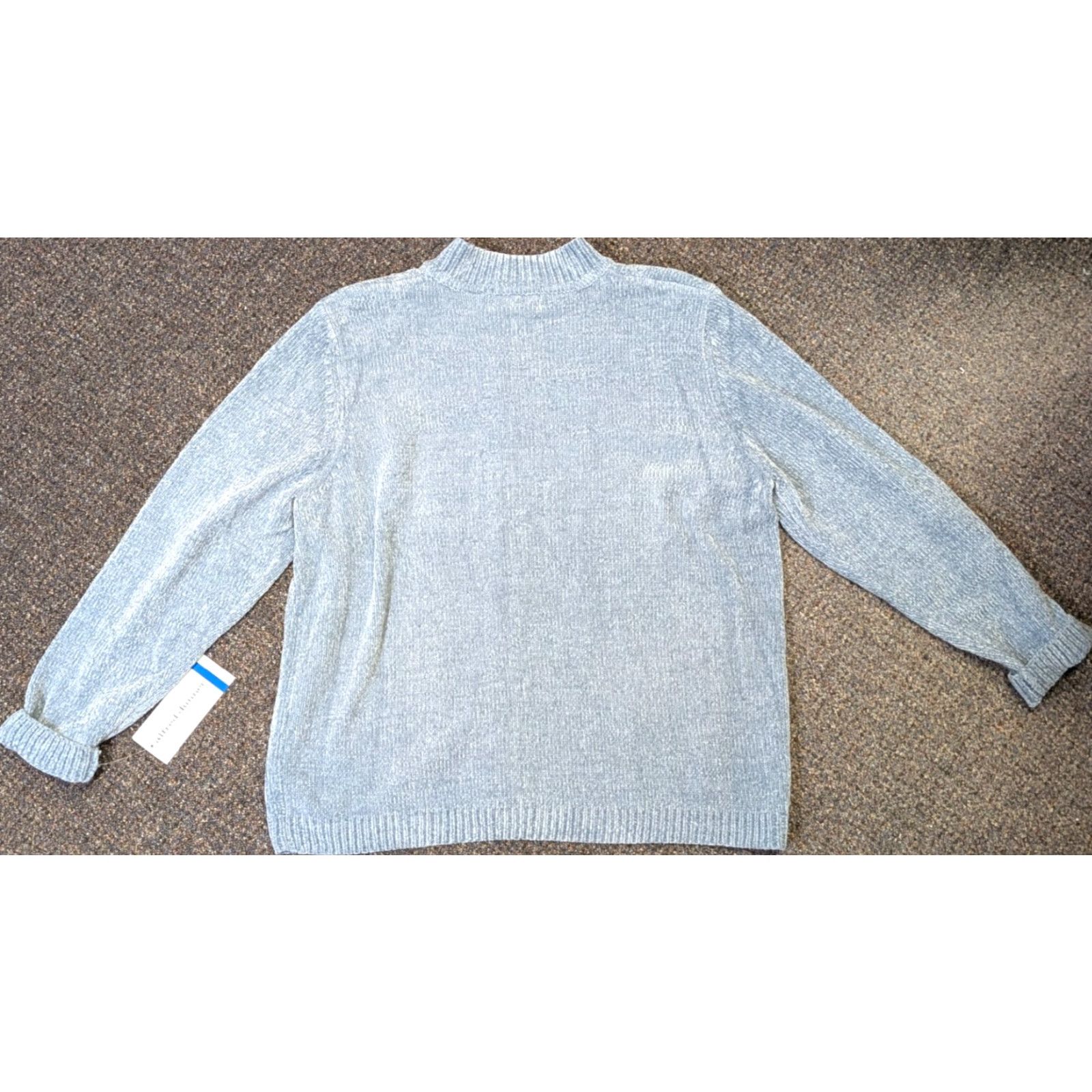 Vintage VINTAGE Alfred Dunner Lake Placid Blue XL Cable Knit Full Zip Sweater Cardigan Size XL / US 12-14 / IT 48-50 - 7 Thumbnail