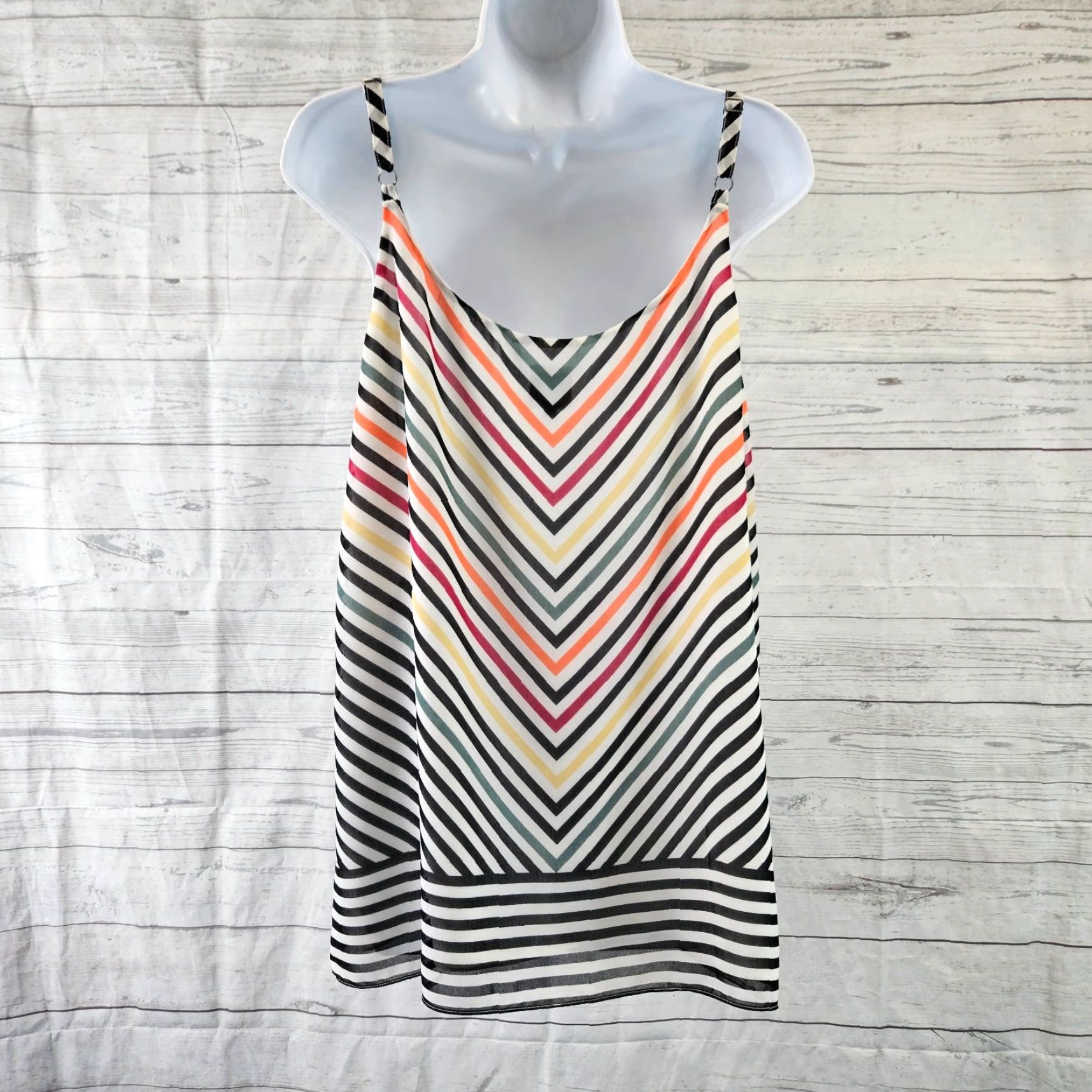 Vintage Cabi 5043 Womens Camisole Tank Top Sz M Stripe Black Yellow Sleeveless Shirt Womens Medium Camisole Style Size M / US 6-8 / IT 42-44 - 4 Thumbnail