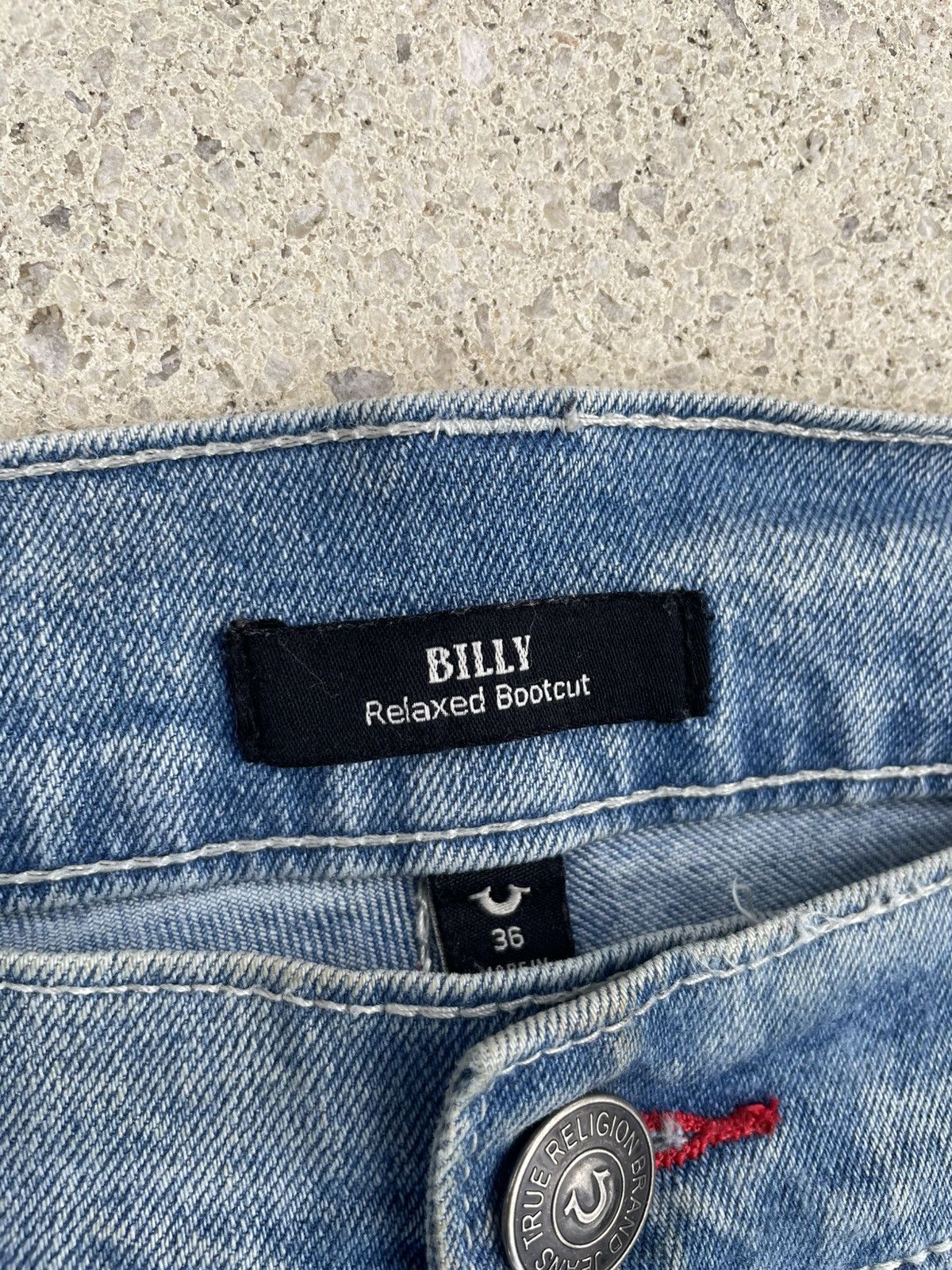 True Religion 🚨 Light Wash/Red Crystal Billys by Uncomfortable Clothing 🚨 Size US 38 / EU 54 - 8 Thumbnail