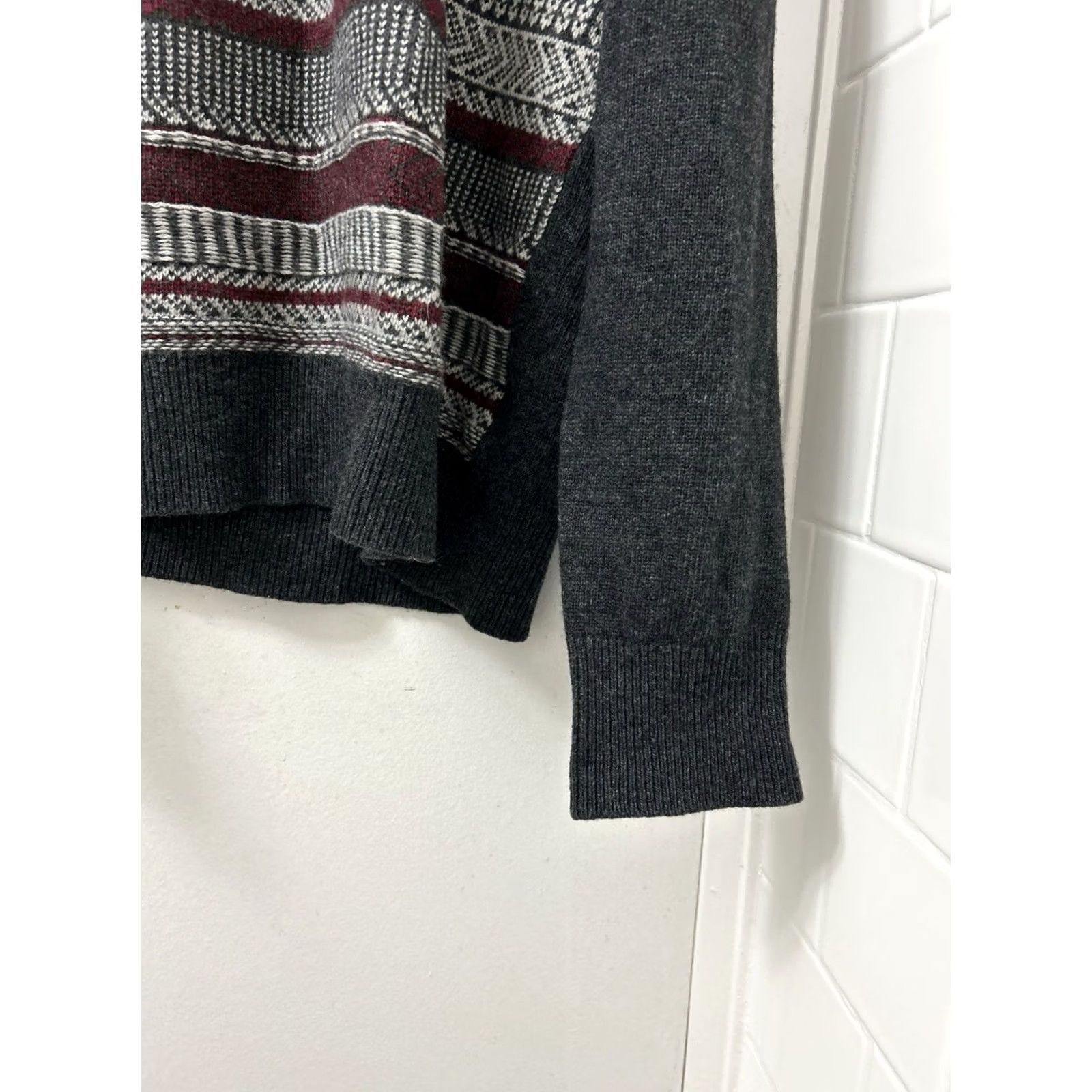Banana Republic Banana Republic Sweater Mens XL Gray Merino Wool Crew Neck Fair Isle Pullover Knit Size US XL / EU 56 / 4 - 7 Thumbnail