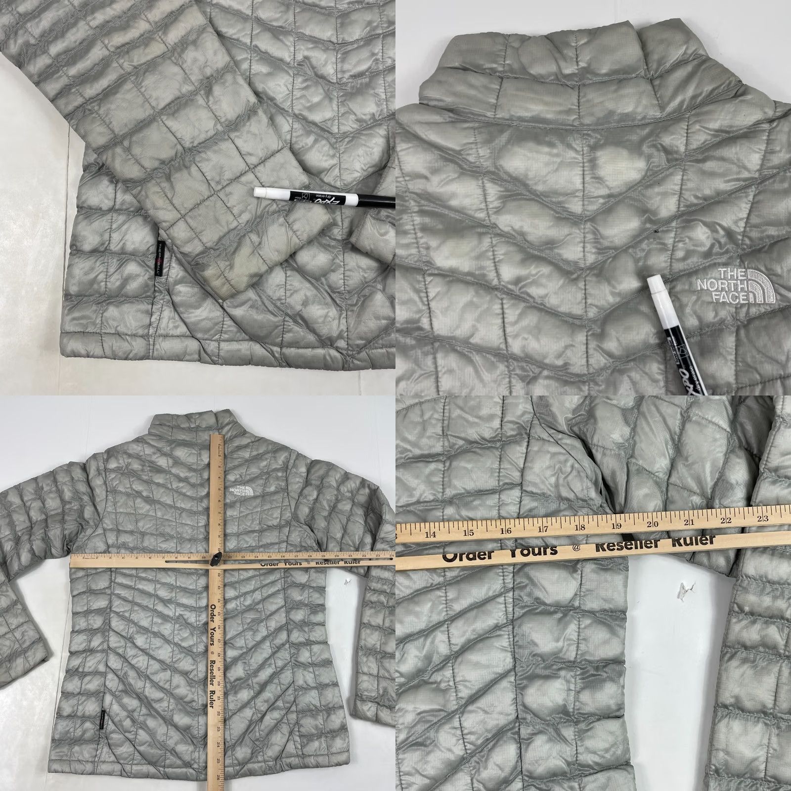 The North Face The North Face Womens Medium Gray Thermoball Puffer Jacket Size M / US 6-8 / IT 42-44 - 9 Thumbnail