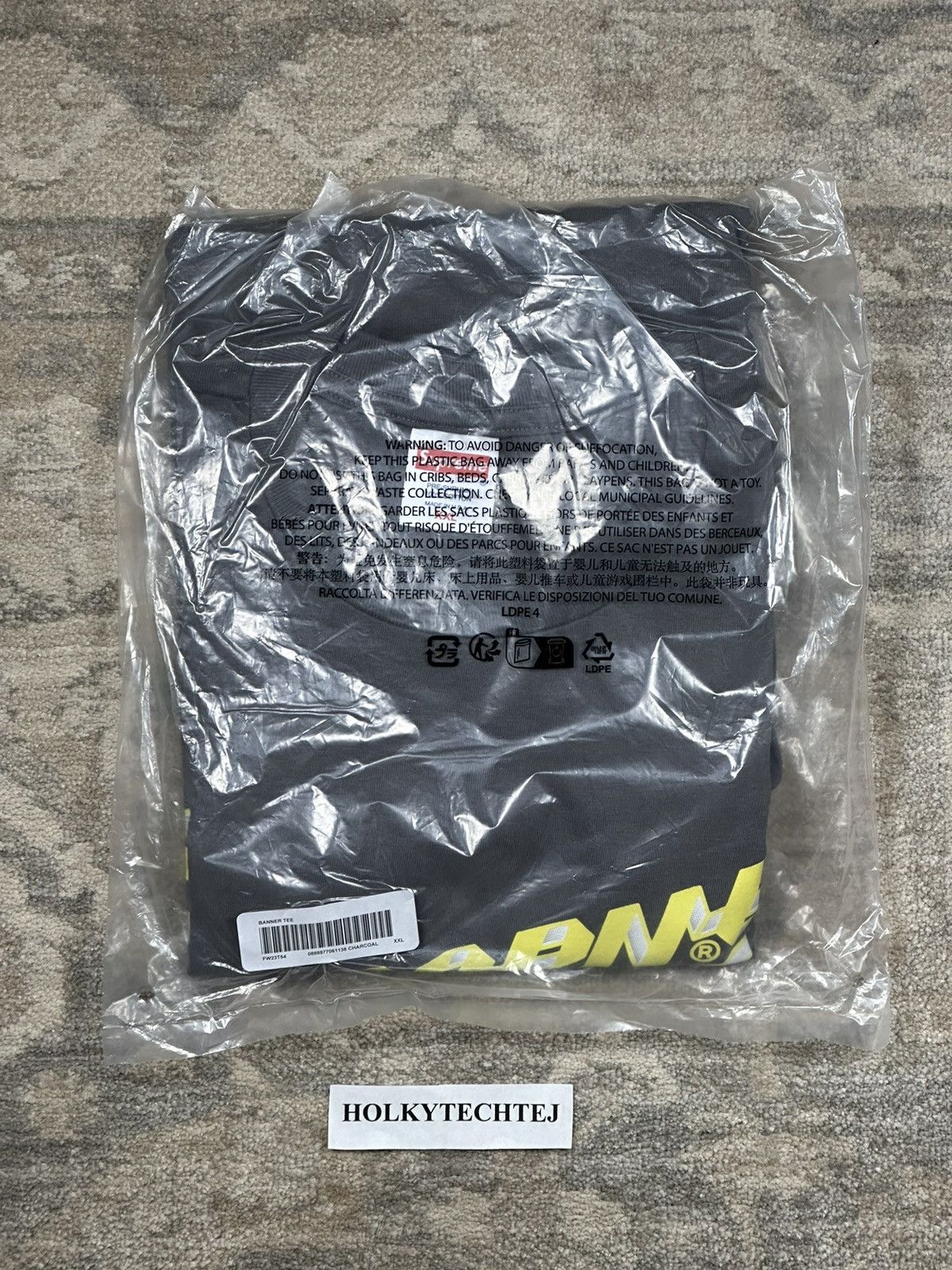 Supreme Supreme Banner Tee - Charcoal - XXL - FW23 Size US XXL / EU 58 / 5 - 2 Thumbnail