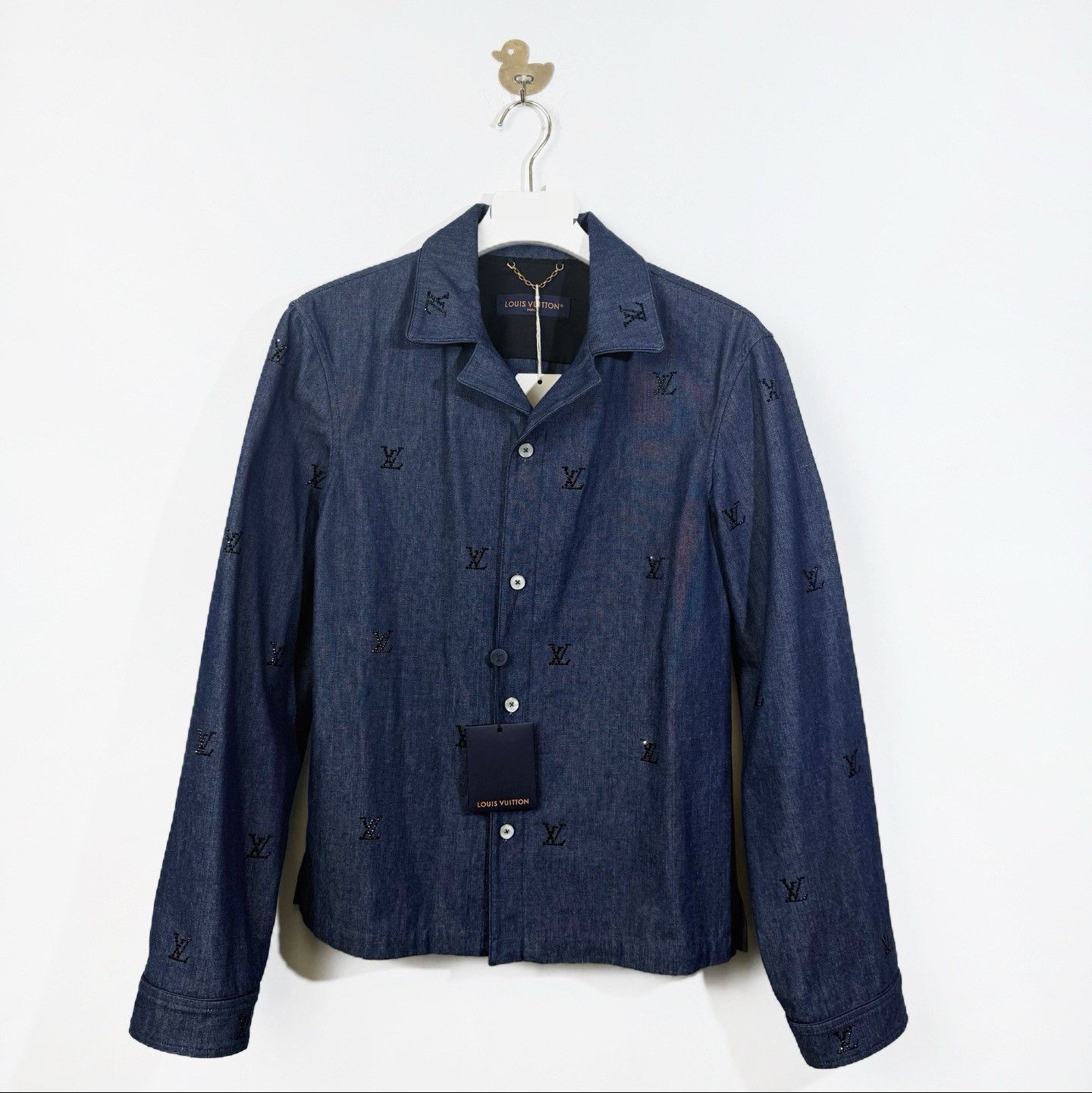 Louis Vuitton Louis Vuitton 2025 Rhinestone Logo Denim Jacket Size S / US 4 / IT 40 - 1 Thumbnail