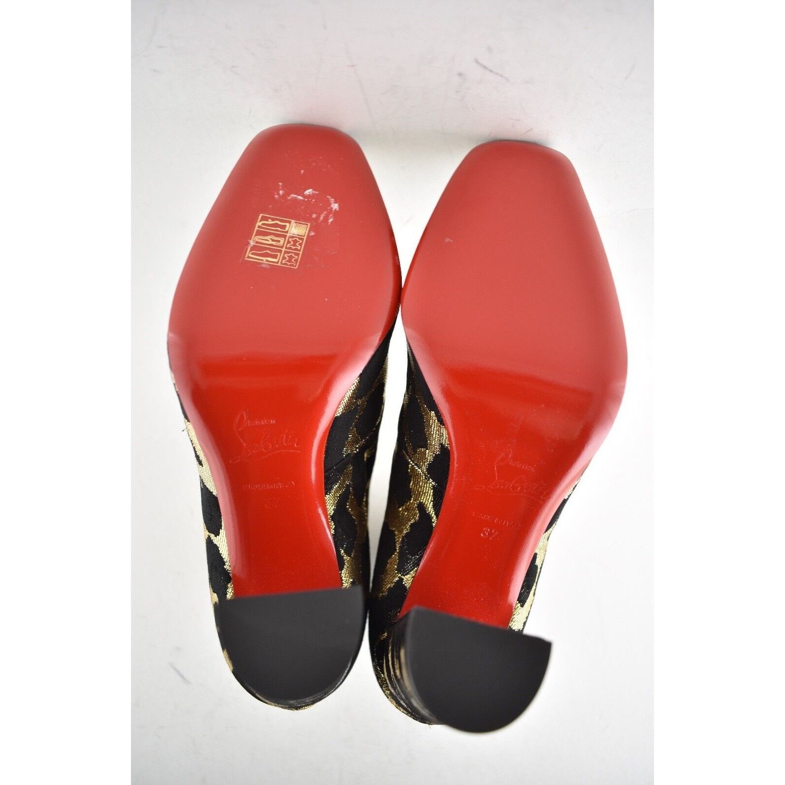 Christian Louboutin Christian Louboutin Lady See 100 Black Gold Lurex Feline Size US 7 / IT 37 - 10 Thumbnail