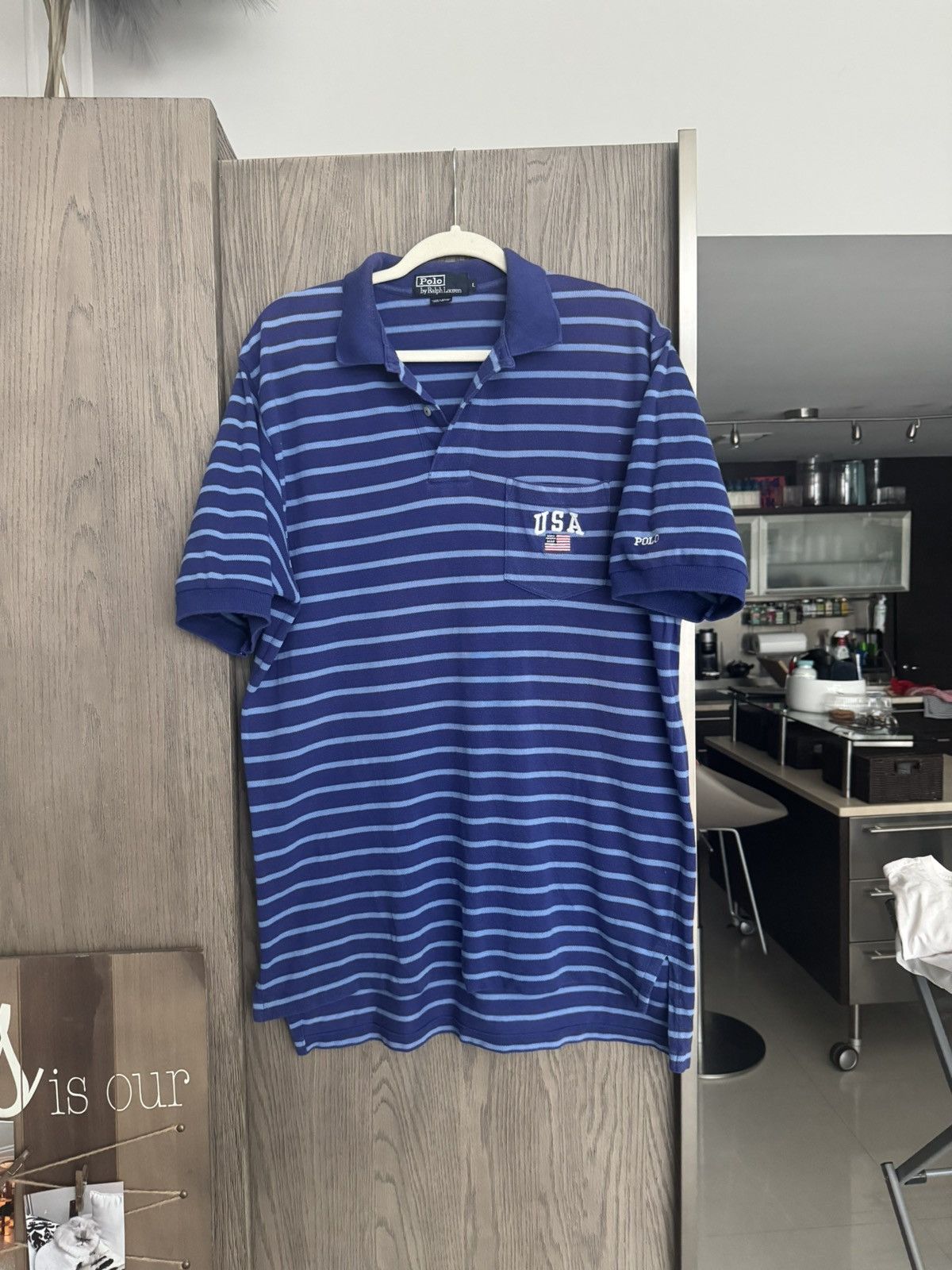 Vintage Vintage Polo Ralph Lauren USA Polo Shirt Size US L / EU 52-54 / 3 - 2 Thumbnail