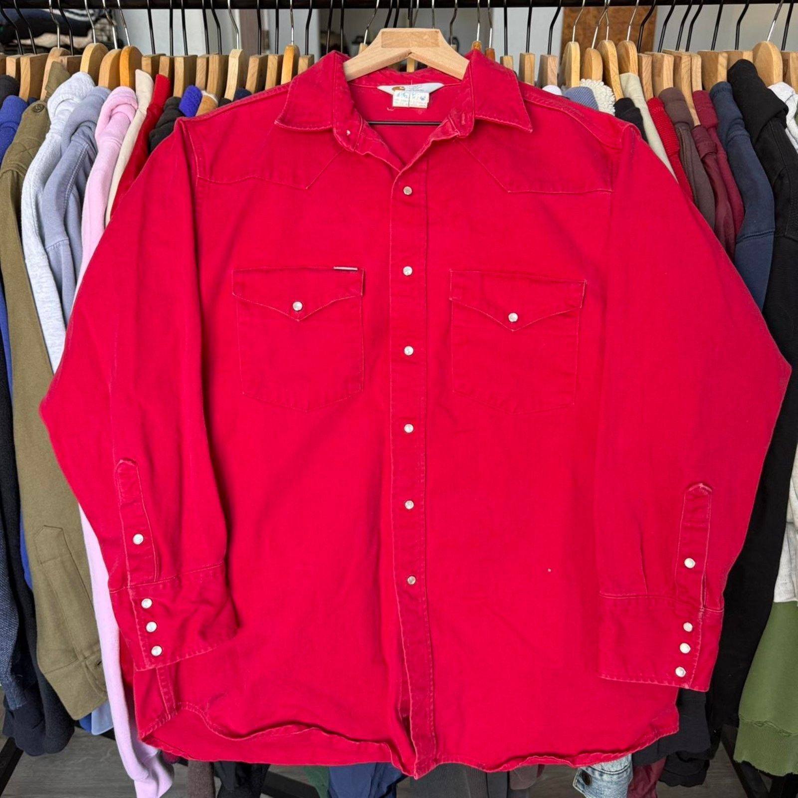 Carhartt Vintage 90s Union Made Carhartt Western Pearl Snap Size US XL / EU 56 / 4 - 4 Thumbnail