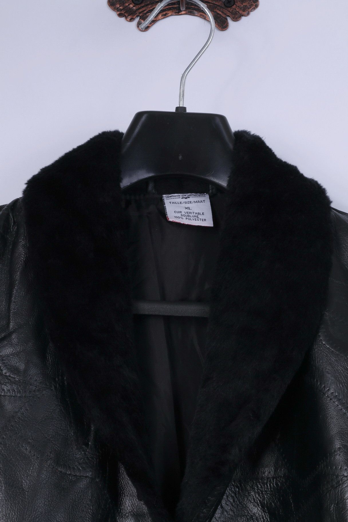 Vintage Anne De Lancay Women XL Jacket Black Leather Vintage 0187 Size XL / US 12-14 / IT 48-50 - 3 Thumbnail