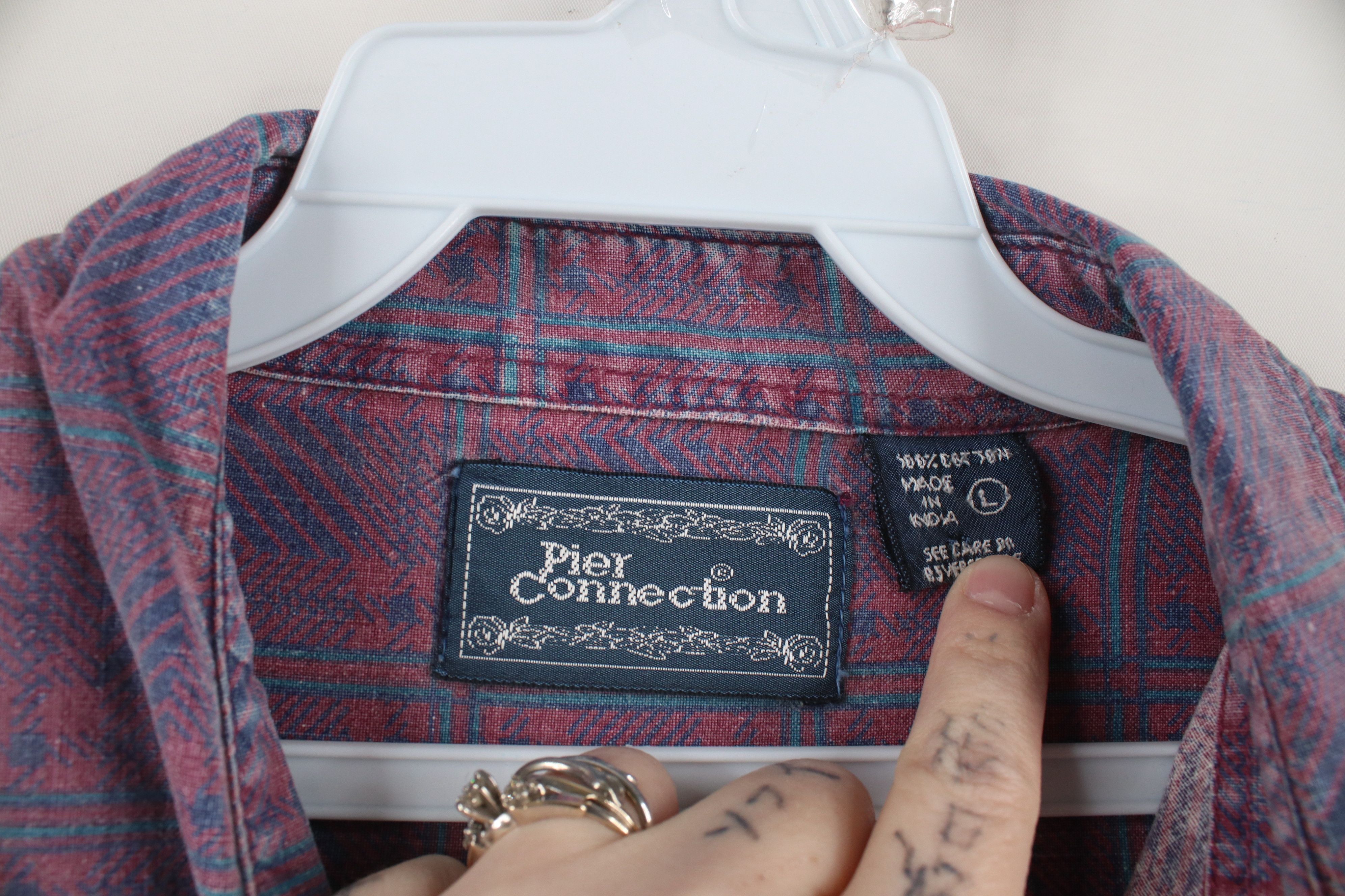 Vintage Vintage 90s Streetwear Checkered Plaid Collared Button Shirt Size US L / EU 52-54 / 3 - 11 Thumbnail