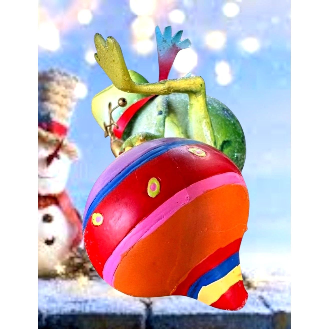 Vintage Vintage Frog Ornament Christmas Sitting On Ornament Whimsica Size ONE SIZE - 5 Thumbnail