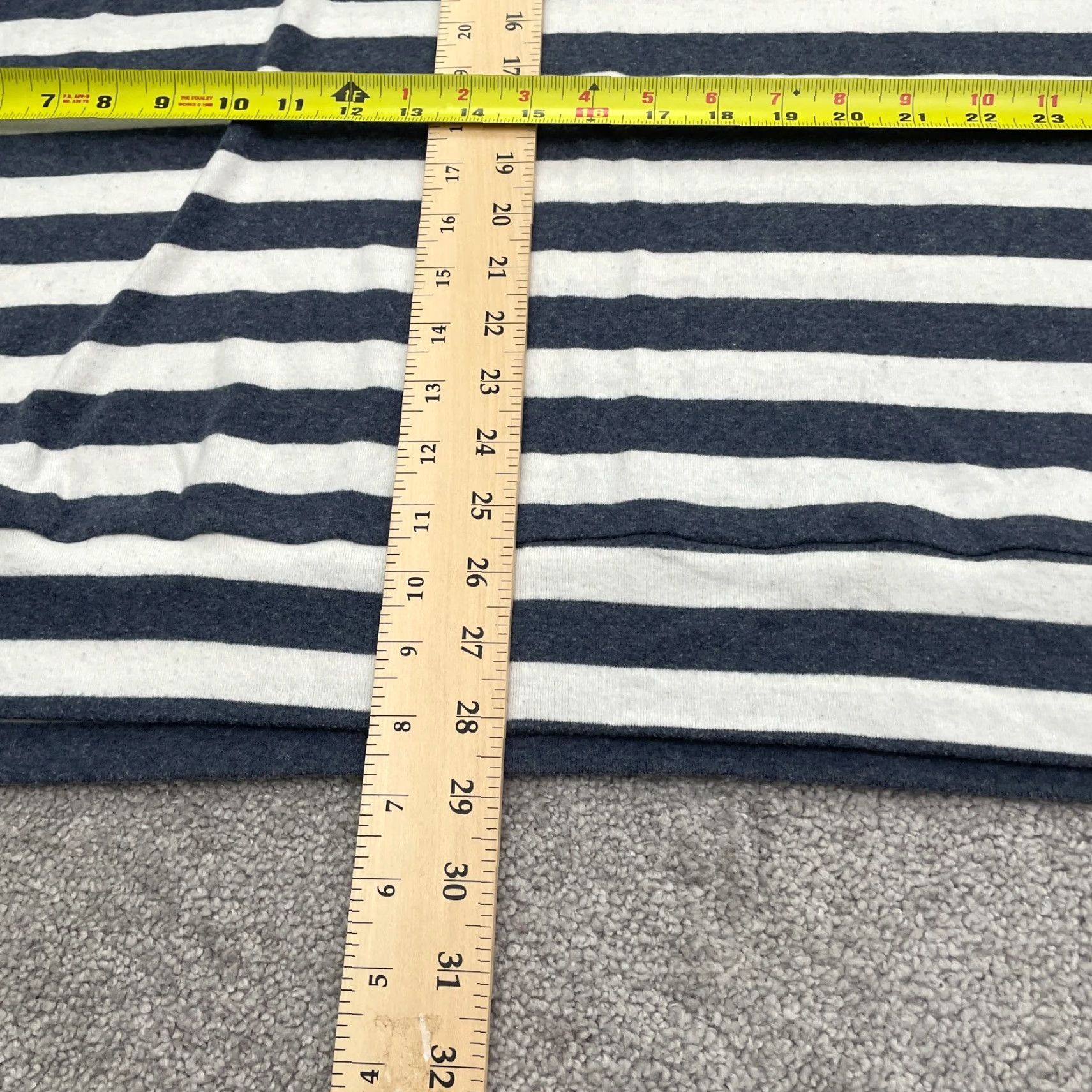 Vintage Unbranded Blouse Womens One Size Blue White Striped Crew Dolman Sleeve Casual Size ONE SIZE - 7 Thumbnail