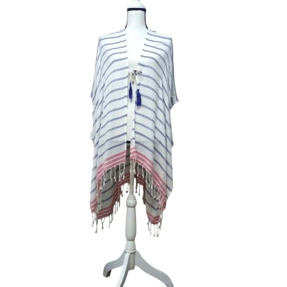 Other INC International Concepts Striped Tie Topper, White/ Navy, Size ONE SIZE - 1 Thumbnail