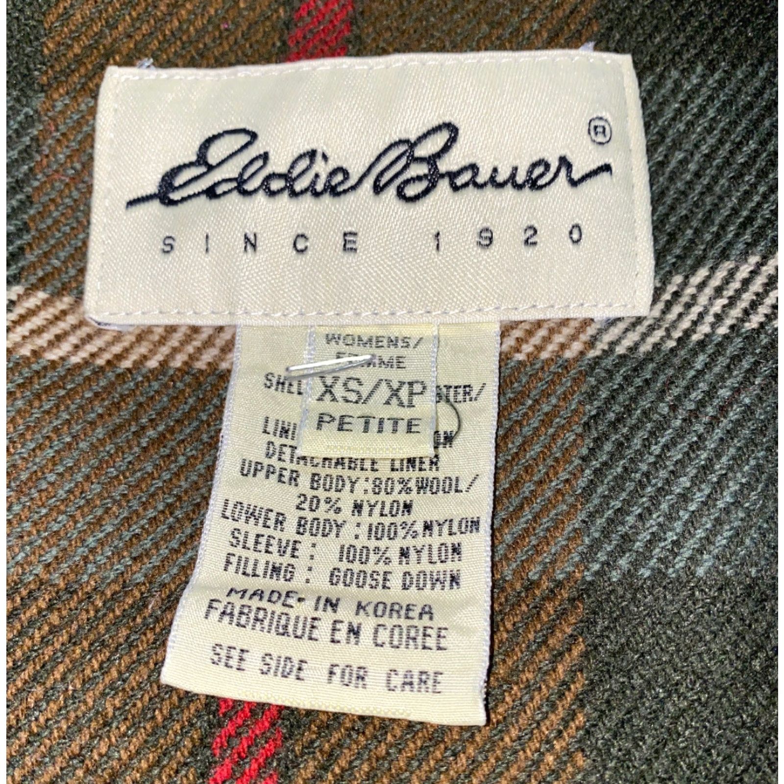 Eddie Bauer VINTAGE Eddie Bauer Jacket Women's Full Zip Green Polyester Plaid Lined Down XS Size XS / US 0-2 / IT 36-38 - 7 Thumbnail