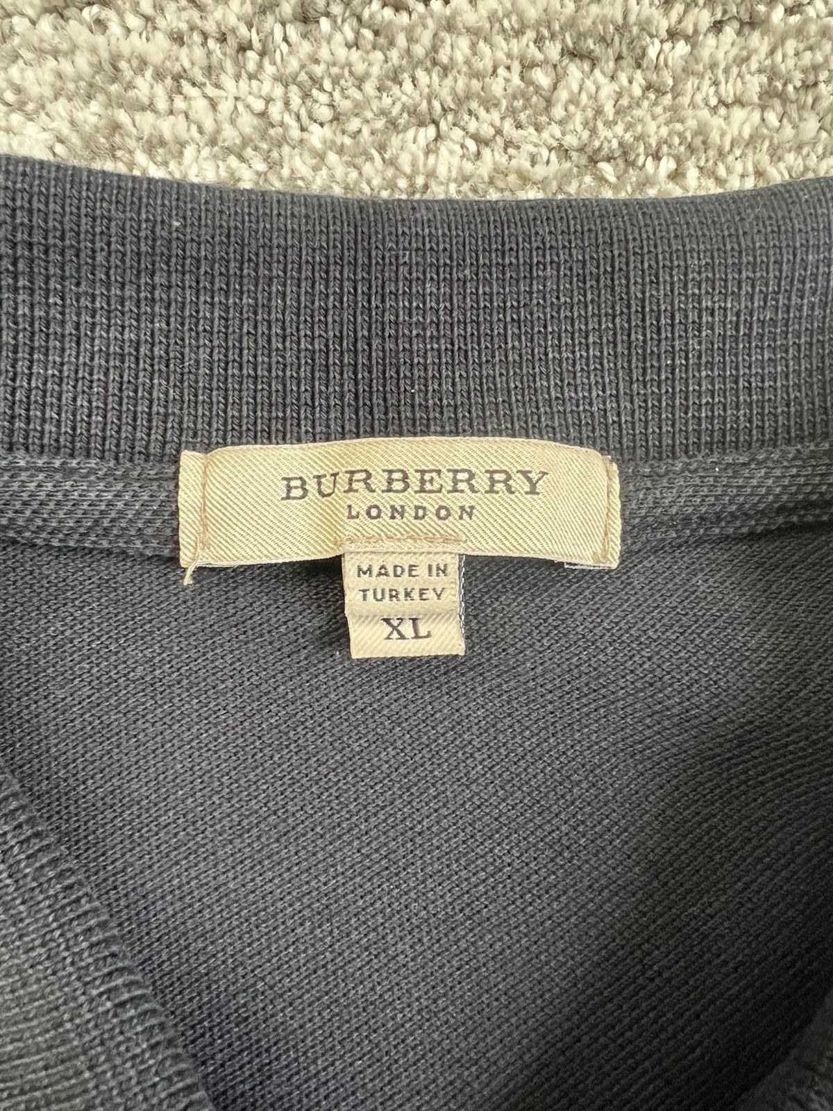 Burberry Burberry London Black Polo Shirt XL (Fits Like Medium) Size US XL / EU 56 / 4 - 2 Thumbnail