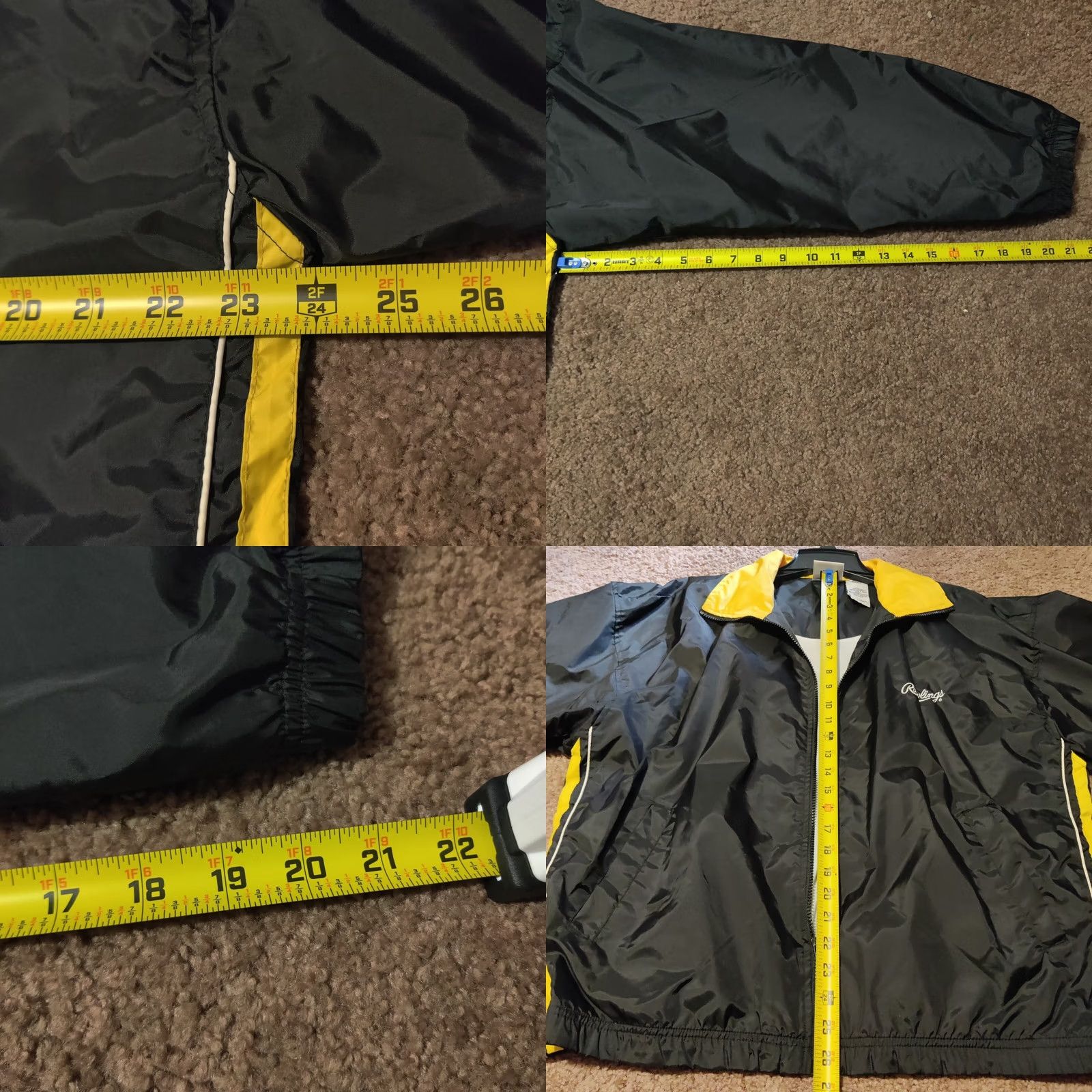 Vintage VINTAGE Rawlings Windbreaker Jacket Black L Large Nylon Full Zip Lined Mens Size US L / EU 52-54 / 3 - 8 Thumbnail