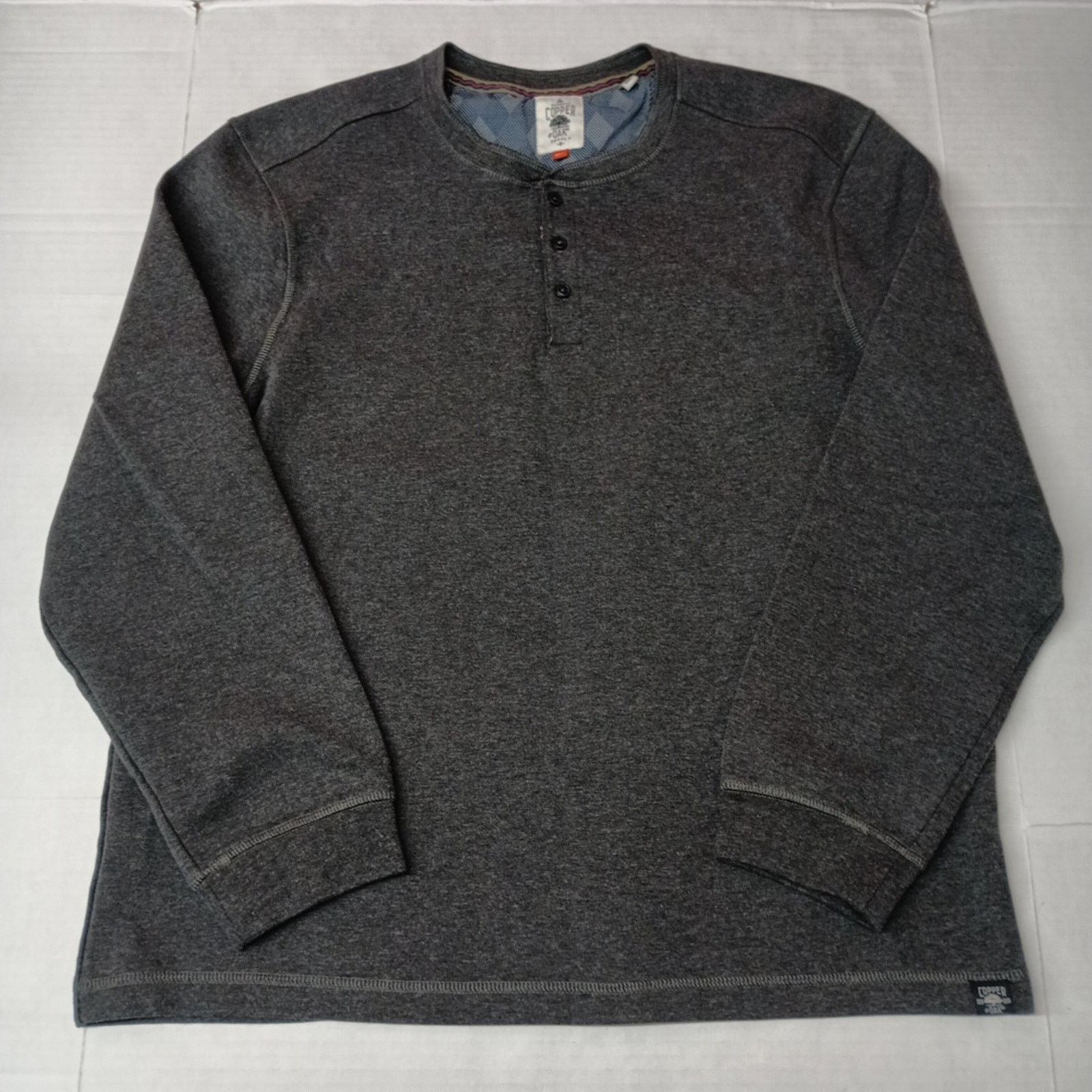 Other Copper Oak Henley Sweatshirt Men's 2XL Gray Pullover Cotton Size US XL / EU 56 / 4 - 1 Thumbnail