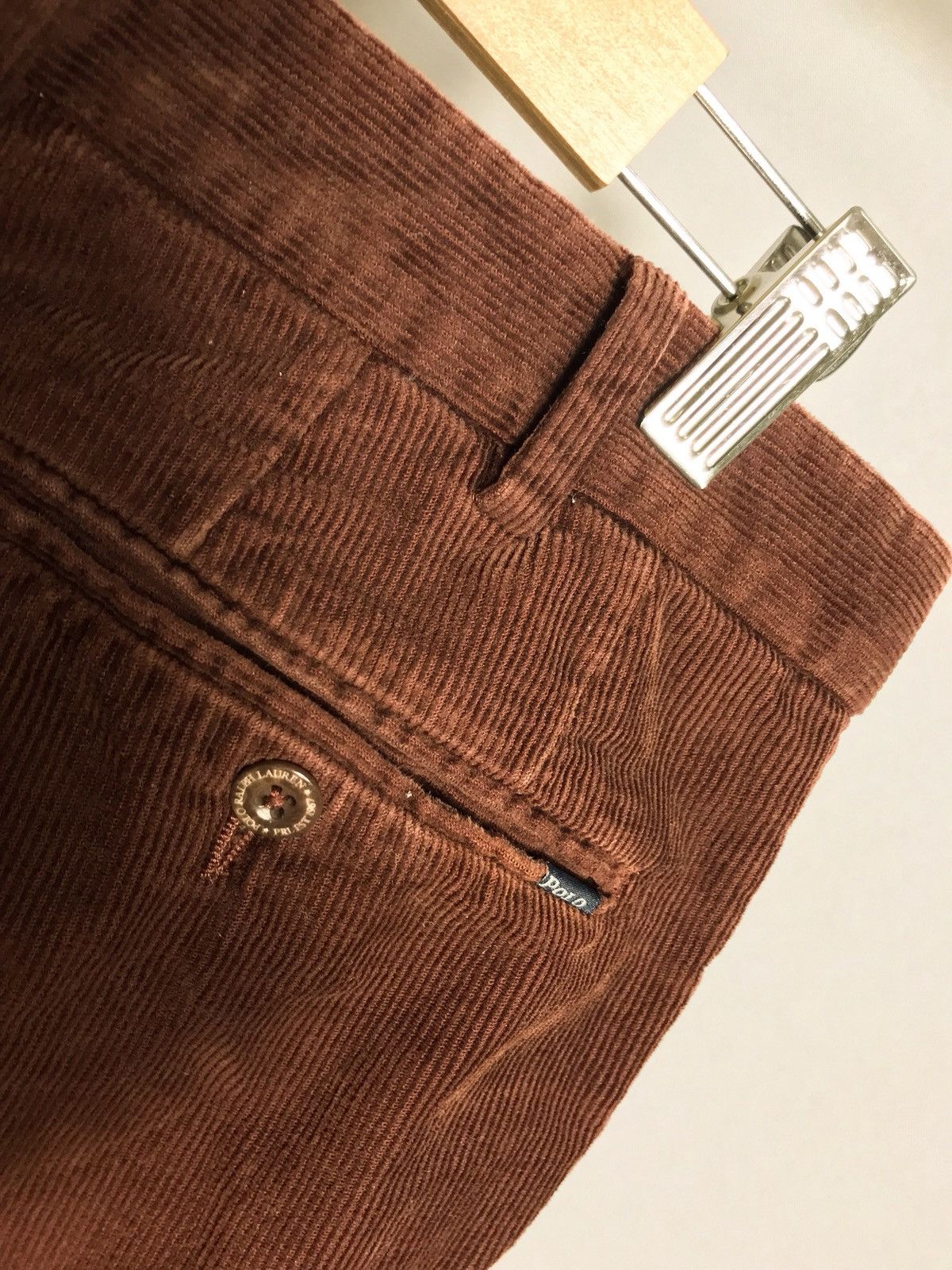 Polo Ralph Lauren polo ralph lauren preppy fit velvet pant brown Sz 33/32 Size US 33 - 4 Thumbnail