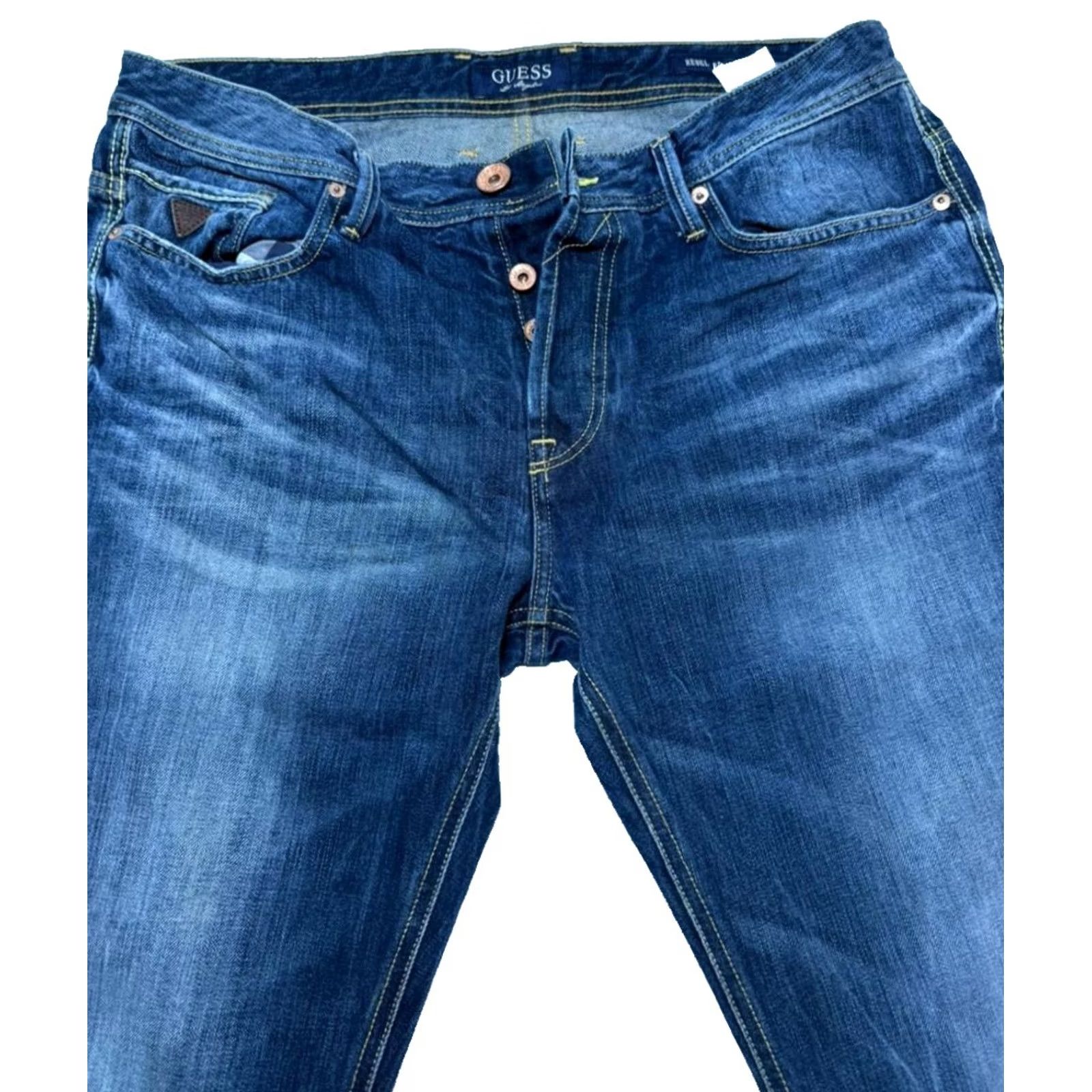 Guess GUESS Rebel Regular Straight Denim Men'S Blue Jeans Cotton Casual Pants Size 33 Size US 33 - 4 Thumbnail