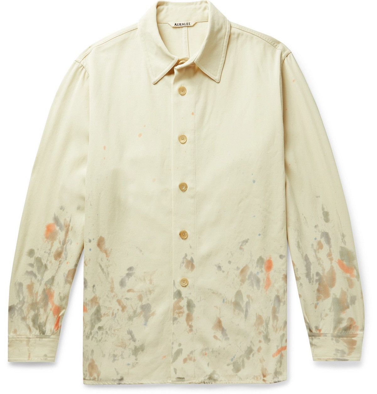 Auralee *STEAL PRICE* Rare Paint Splattered Wool Gabardine Shirt