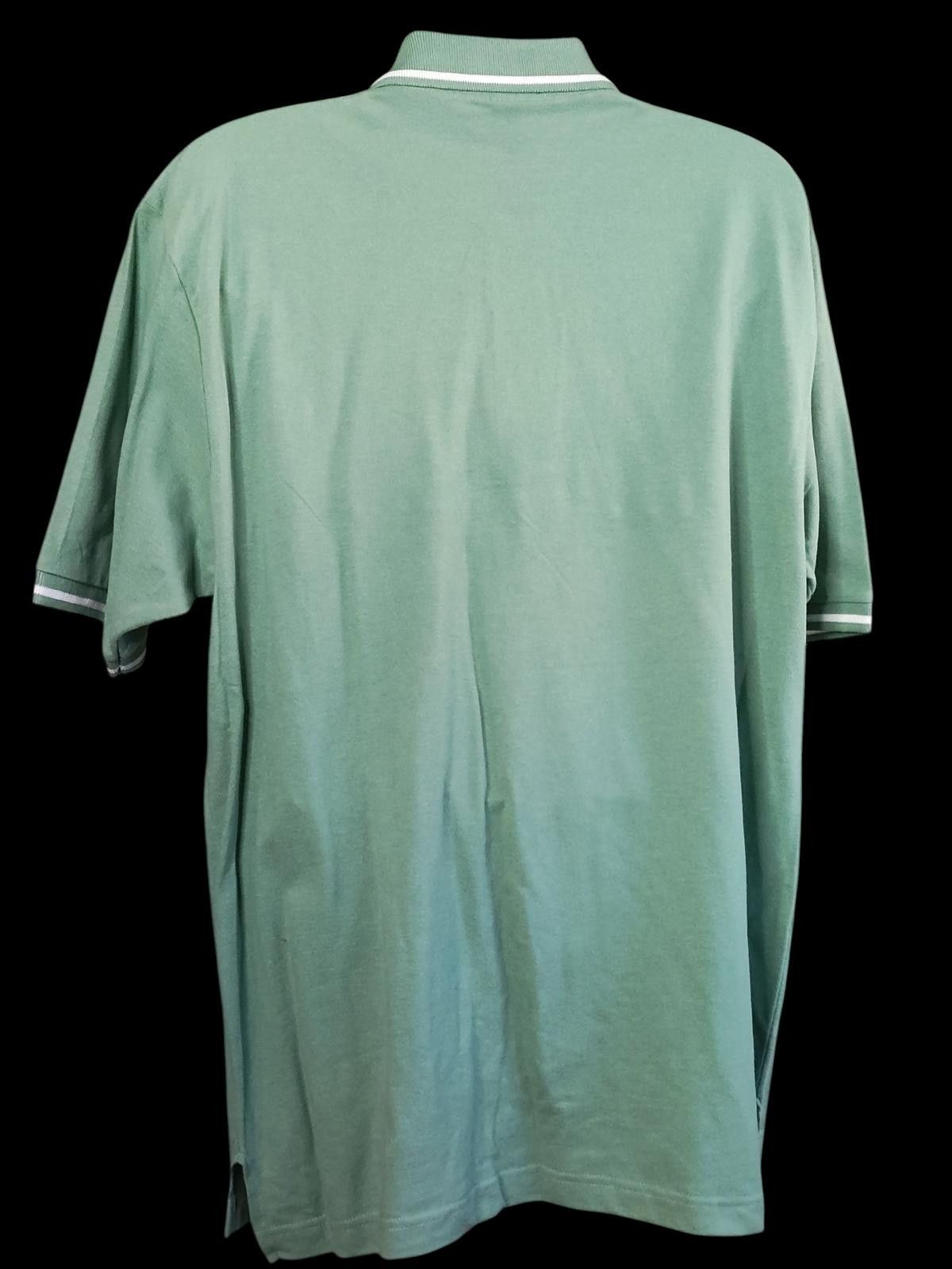 CNCPTS Concepts Men's Green Polo Shirt with White Stripe Detail Size US XL / EU 56 / 4 - 6 Thumbnail