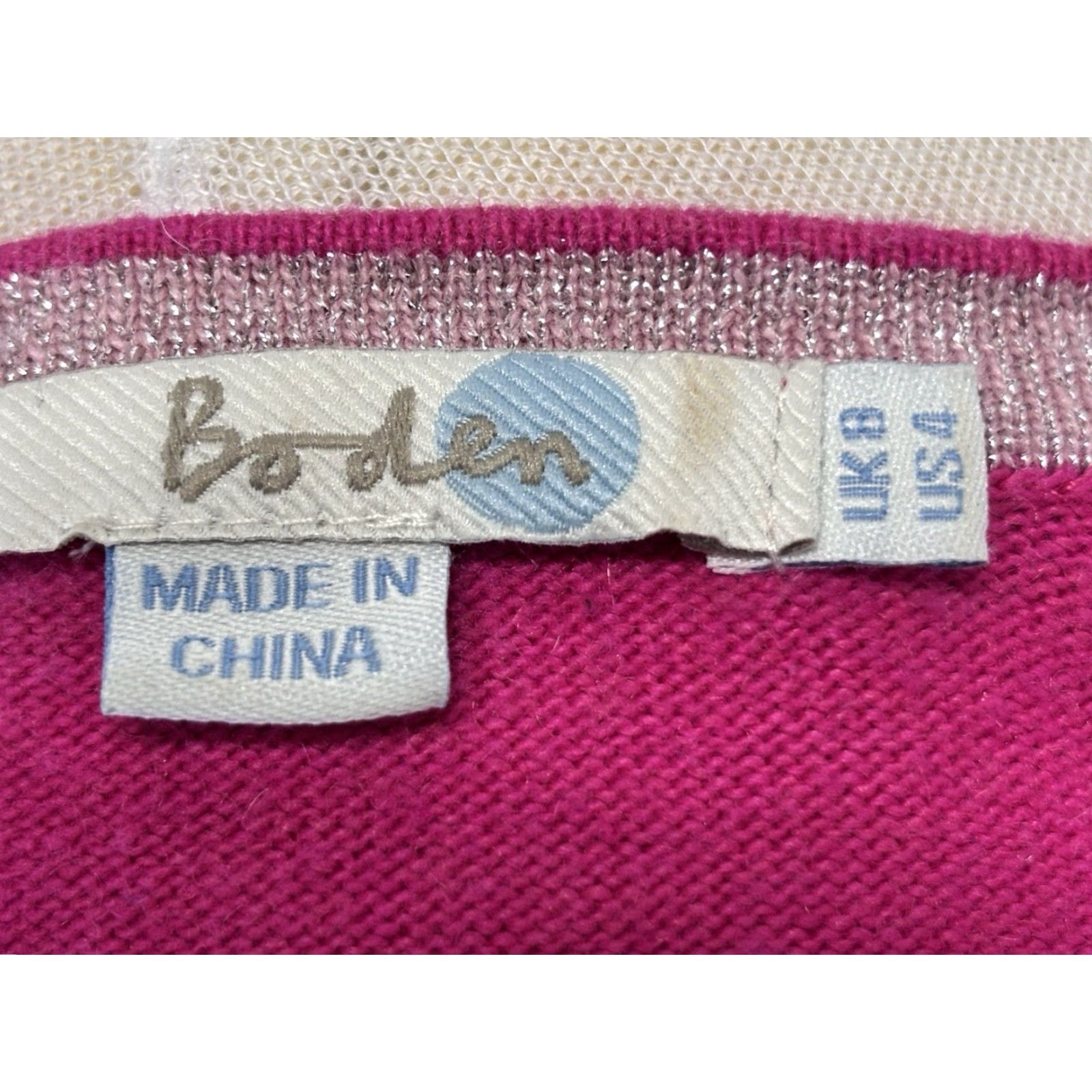 Boden BODEN Embellished Sweater Women’s Size 4 Pink Cotton Blend Classic Crew Neck Pullover Size S / US 4 / IT 40 - 7 Thumbnail