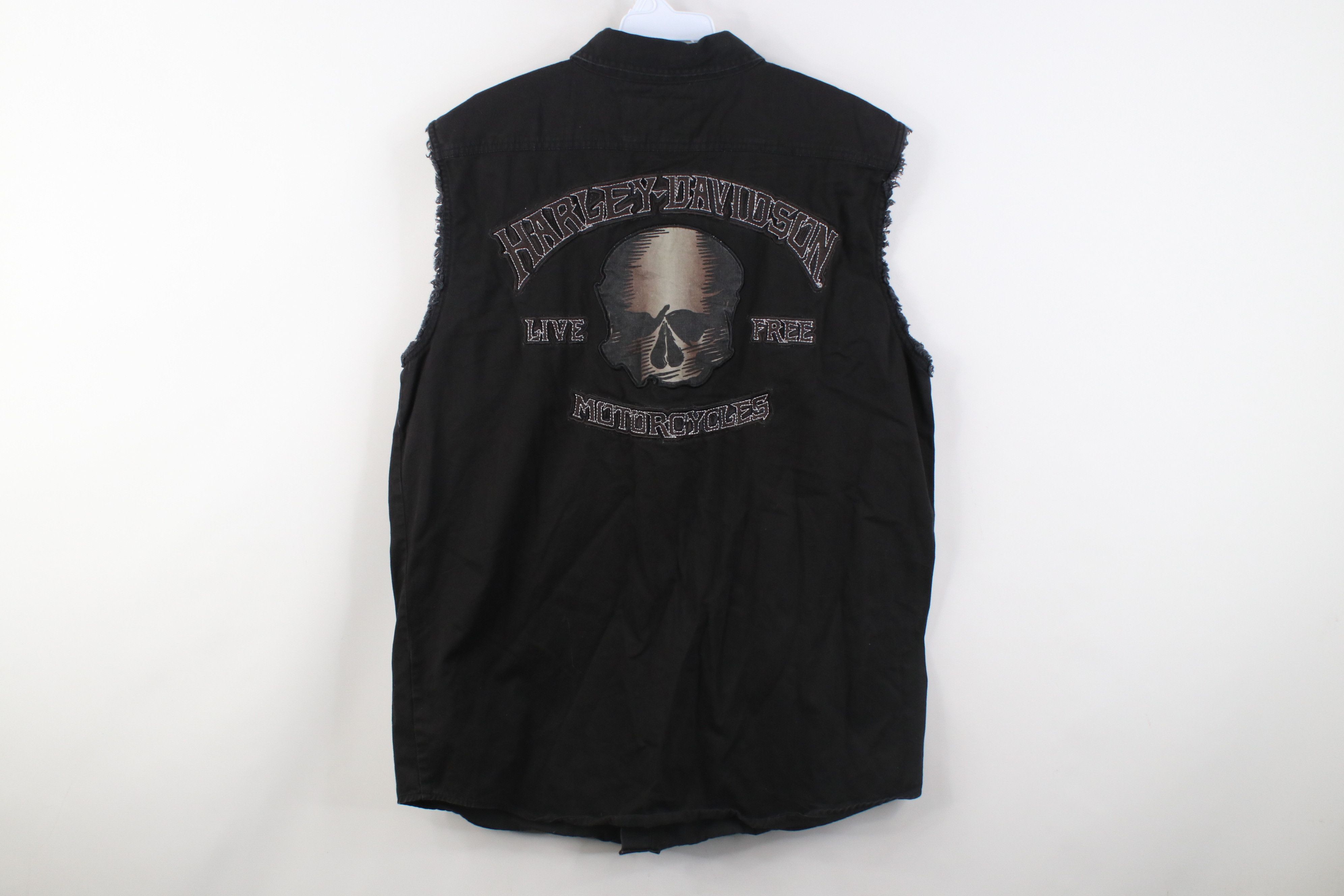 Harley Davidson Vintage Harley Davidson Skull Collard Button Shirt Black Size US L / EU 52-54 / 3 - 10 Thumbnail