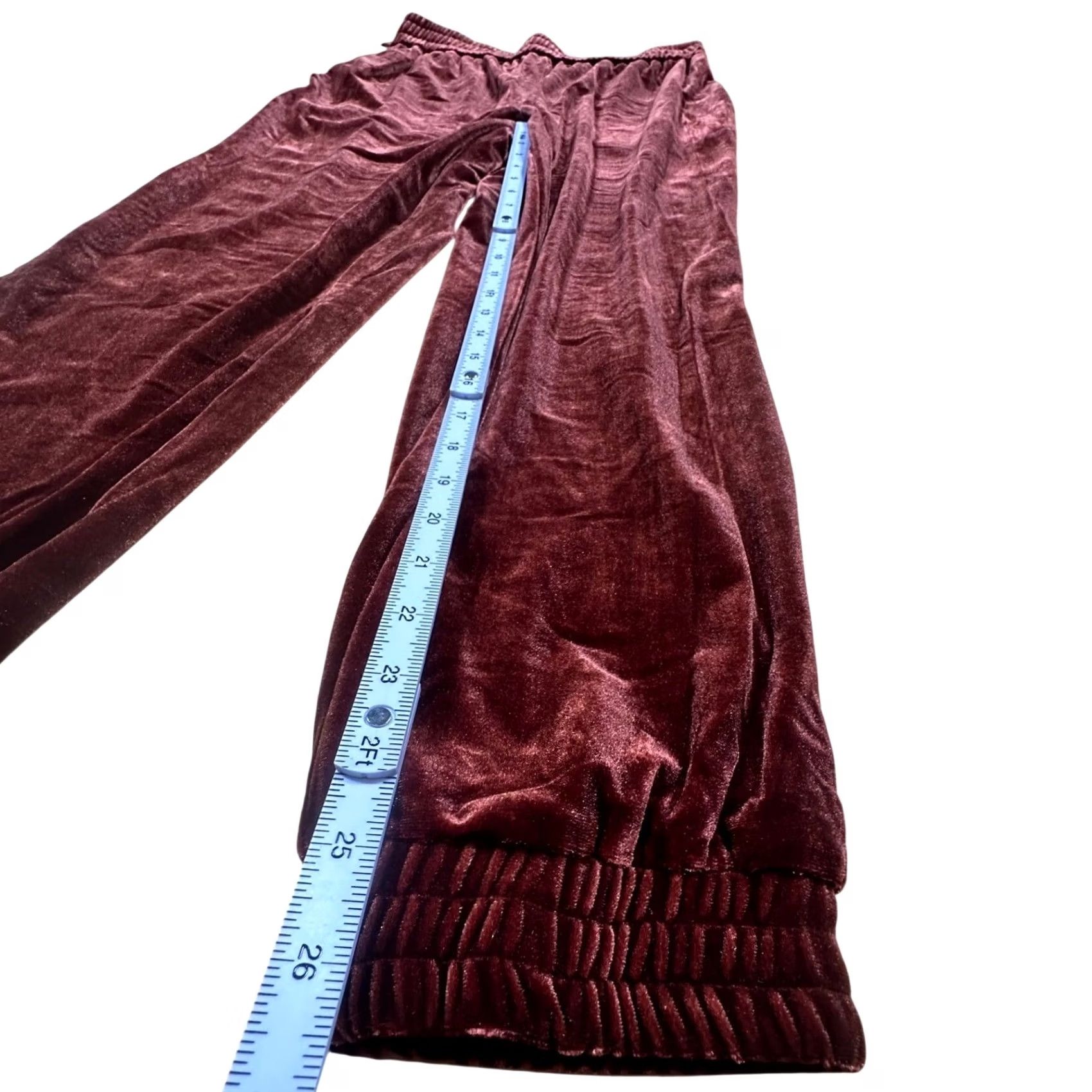 Born BALTIC BORN Velvet Jogger Pants Burgundy Elastic Waist S Size Medium Size 28" / US 6 / IT 42 - 6 Thumbnail