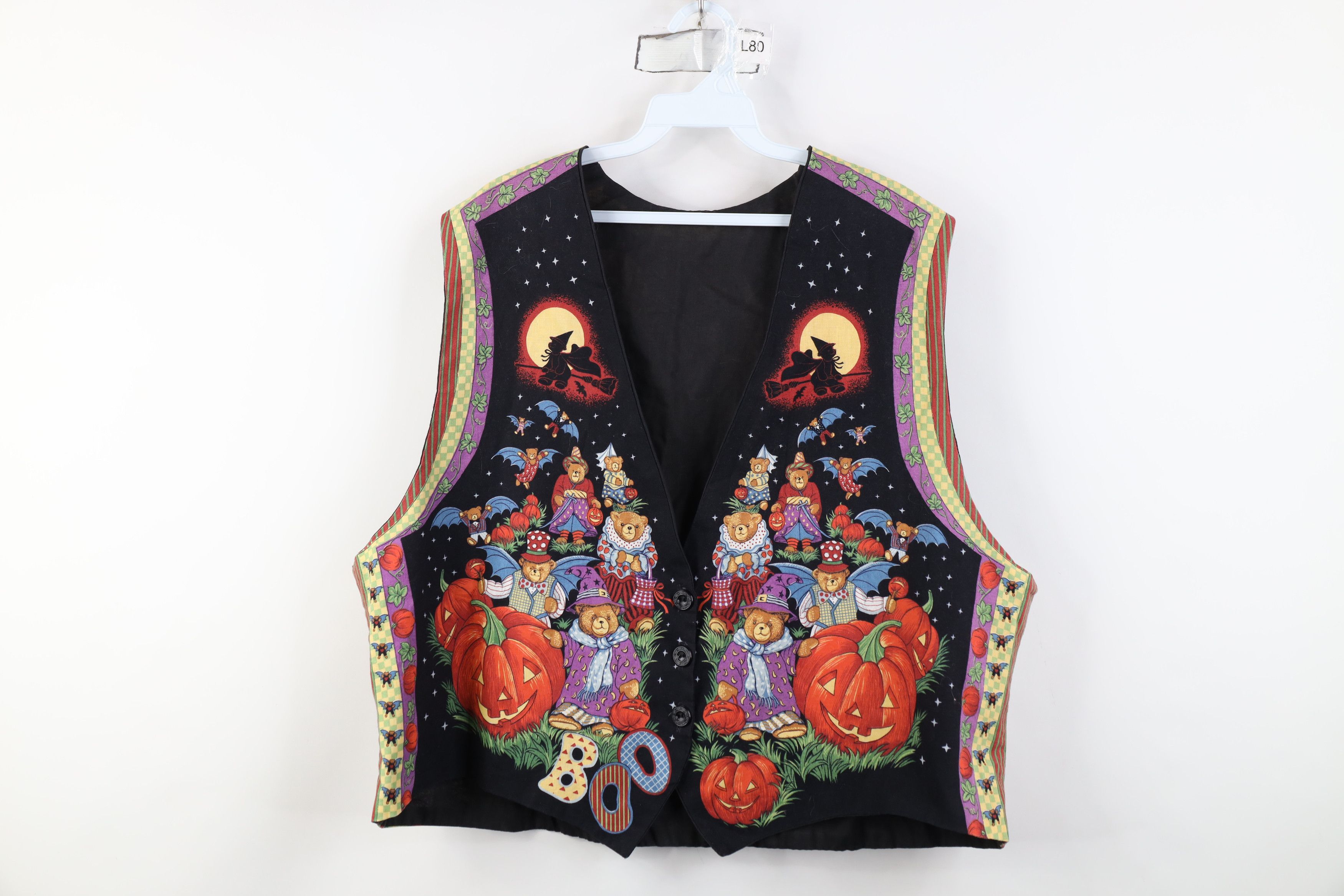 Vintage Vintage 90s Streetwear Halloween Pumpkin Witch Vest Jacket Size XL / US 12-14 / IT 48-50 - 1 Thumbnail