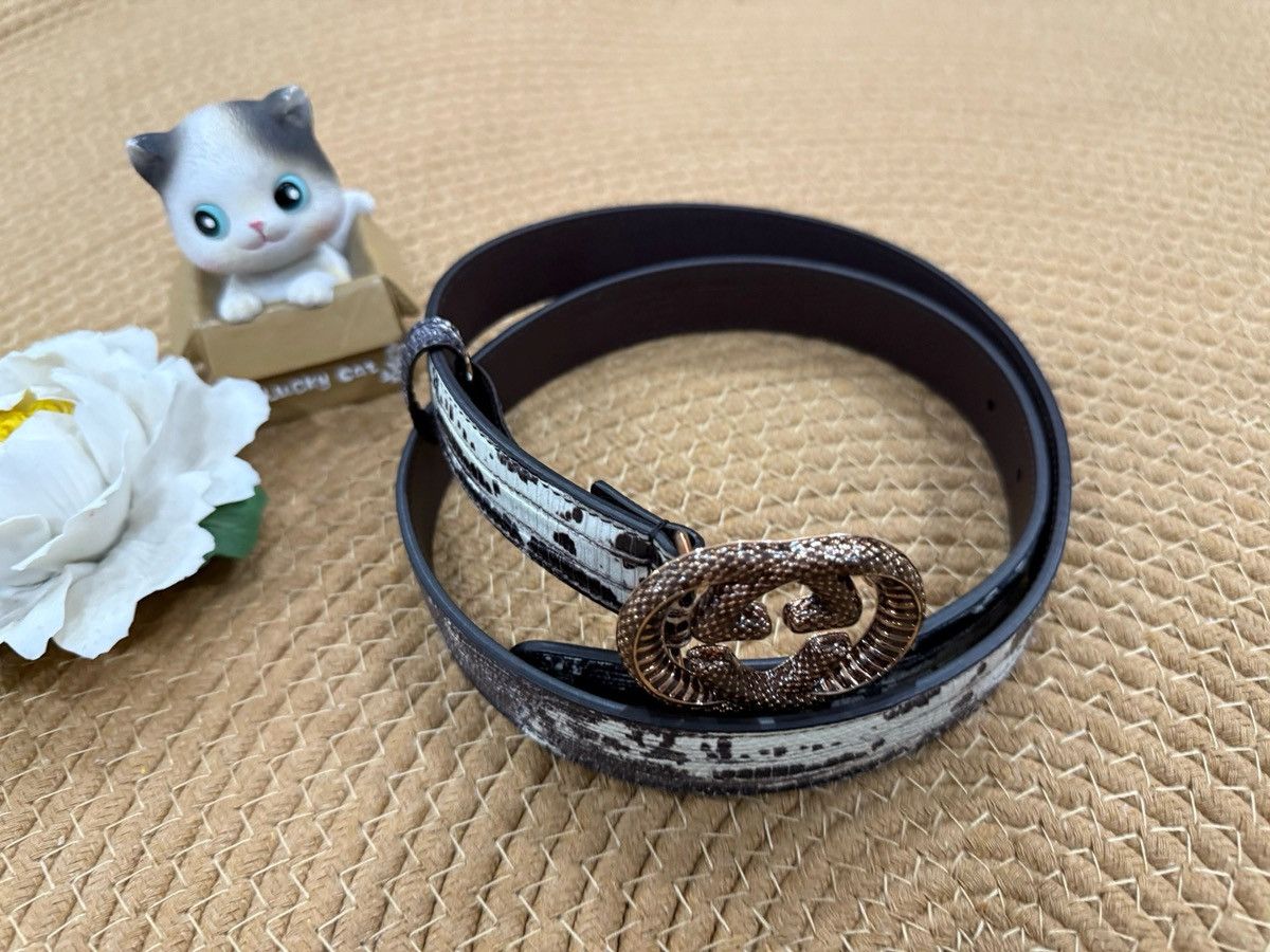 Gucci Skinny Embossed Leather Belt 85 Size ONE SIZE - 4 Thumbnail