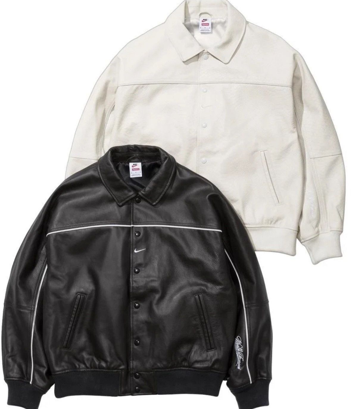 Nike × Supreme Supreme x Nike Leather Varsity Jacket 'Snakeskin' Size US XL / EU 56 / 4 - 6 Thumbnail