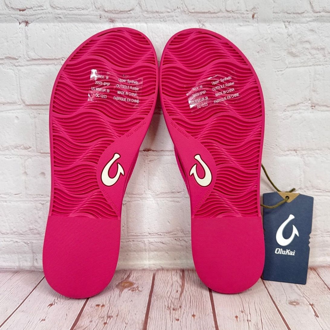 Olukai NWT Olukai ‘Aka Pink Plumeria Flip Flop Sandals Women’s Sz 9 Size US 9 / IT 39 - 10 Thumbnail
