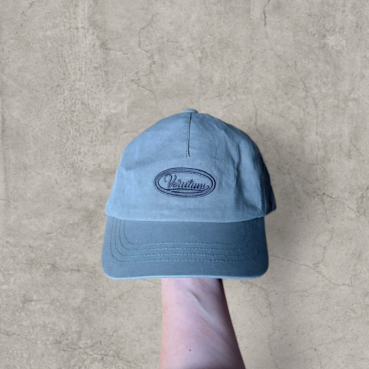 Japanese Brand Cool vintage style cap, grey blue with beige logo. One size Size ONE SIZE - 5 Thumbnail