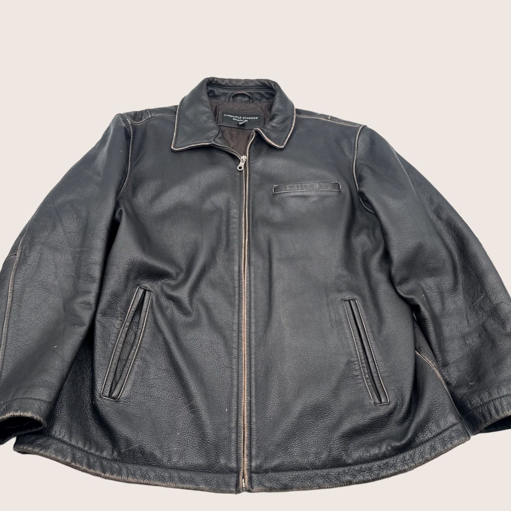 Gap × Vintage GAP Vintage Leather Jacket Zip Up | Grailed
