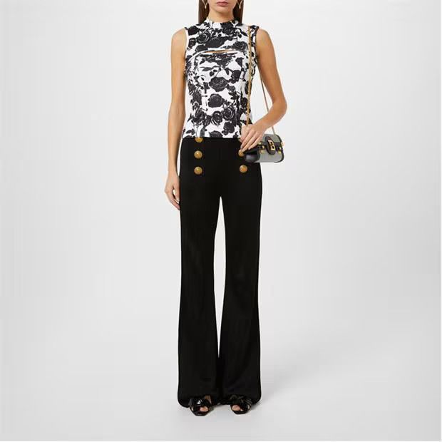 Balmain o1g2r1mq0924 Tank Top in White & Noir Size S / US 4 / IT 40 - 6 Thumbnail