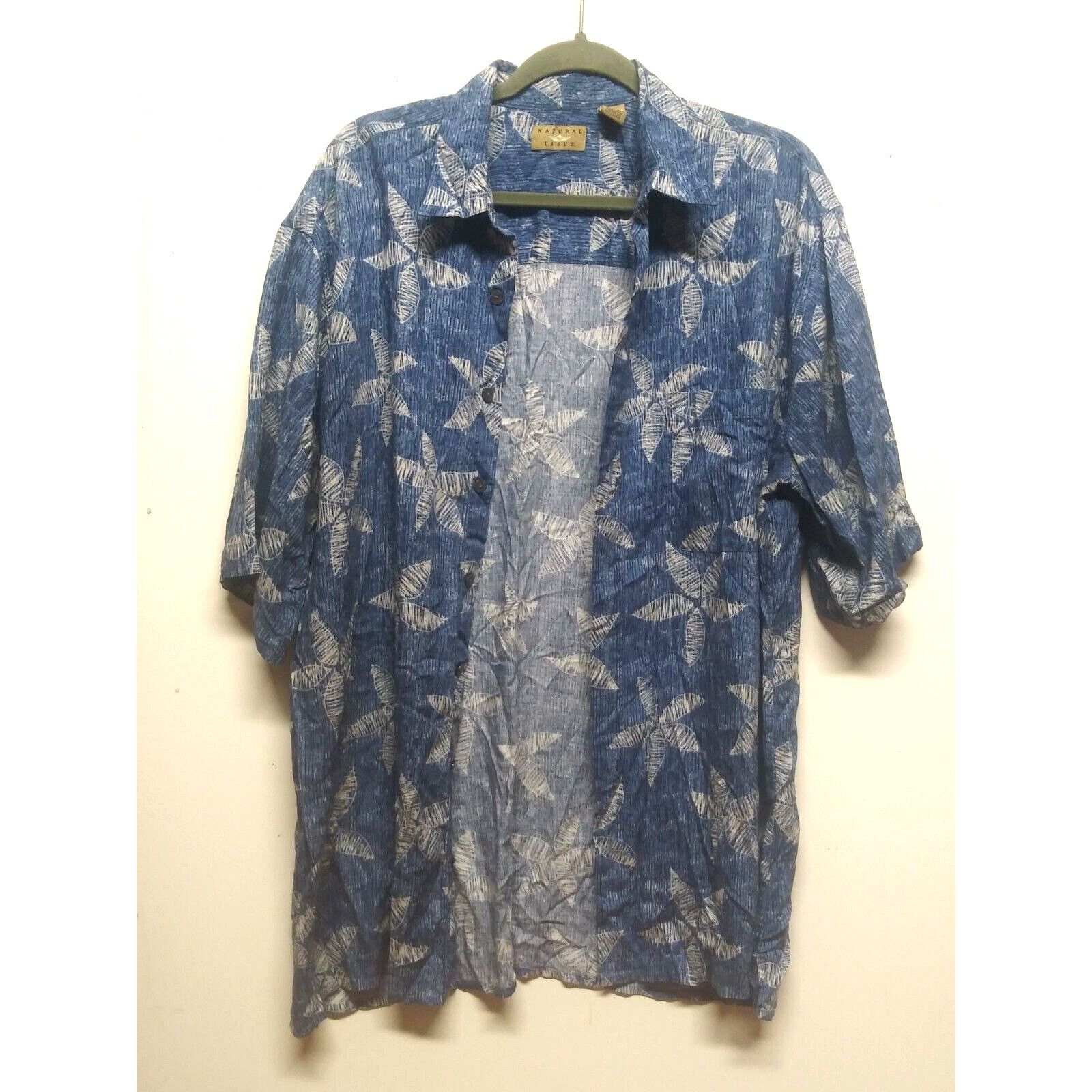 Natural Issue Hawaiian Shirt Mens Size XLT floral tropical dusky blue Natu Size US XL / EU 56 / 4 - 8 Thumbnail