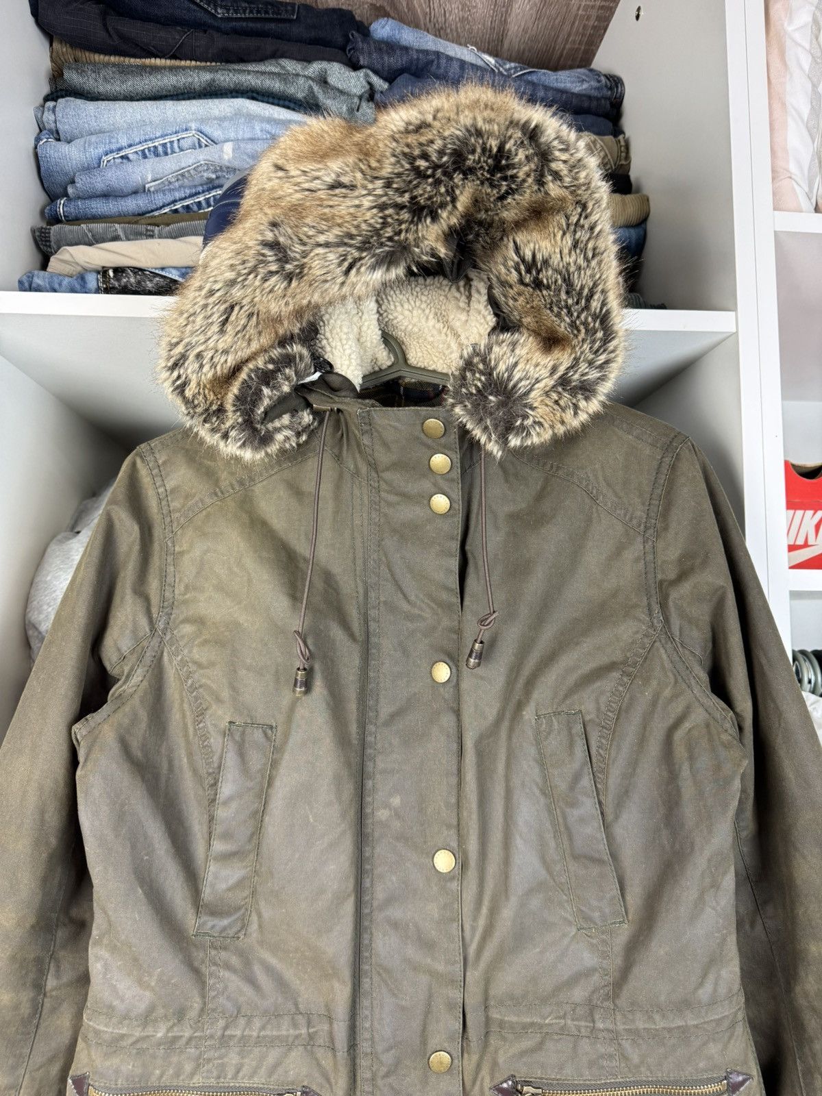 Barbour Barbour Kelsall Wax Parka Jacket Womenʼs Size UK 10 Size M / US 6-8 / IT 42-44 - 2 Thumbnail