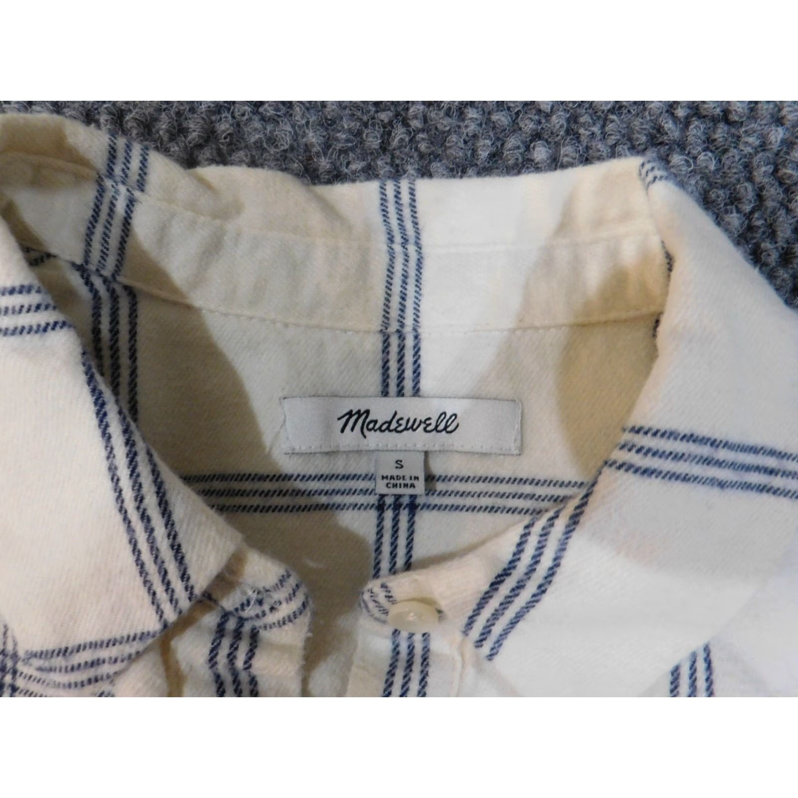 Madewell Madewell Shirt Womens Small S Beige Plaid Flannel Button-Up Casual Classic Cotton Long Sleeve Size S / US 4 / IT 40 - 5 Thumbnail