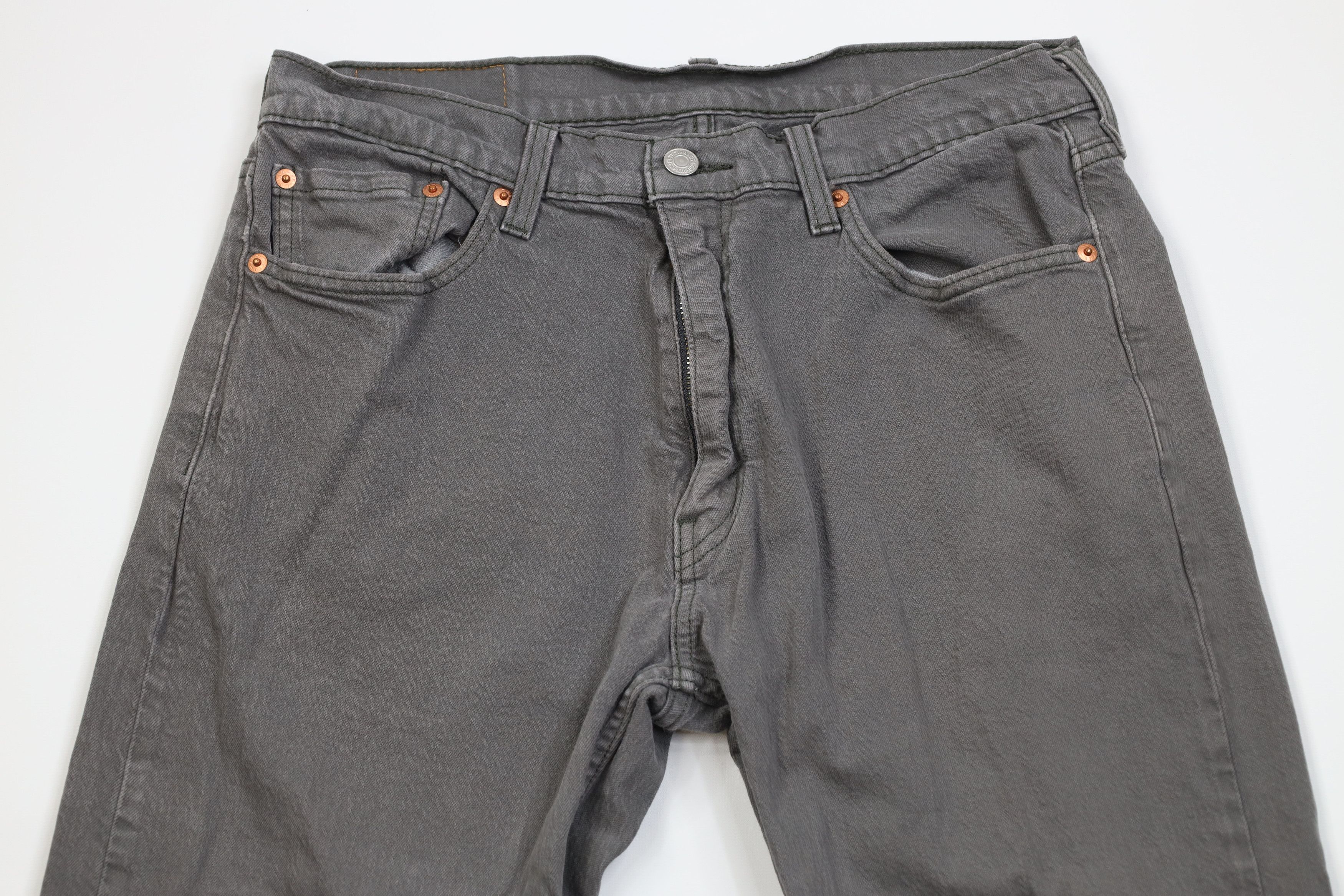 Levi's Vintage Y2K Levis 505 Regular Straight Leg Denim Jeans Gray Size US 33 - 2 Thumbnail