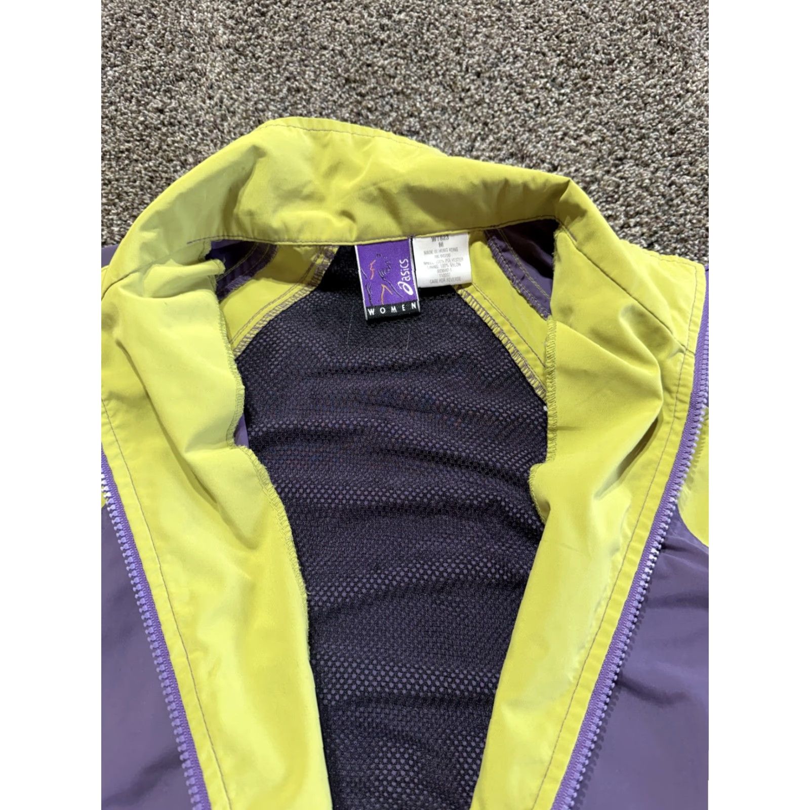 Asics VINTAGE ASICS Womens Running Windbreaker Jacket Purple Green Full Zip Vented Size M / US 6-8 / IT 42-44 - 4 Thumbnail