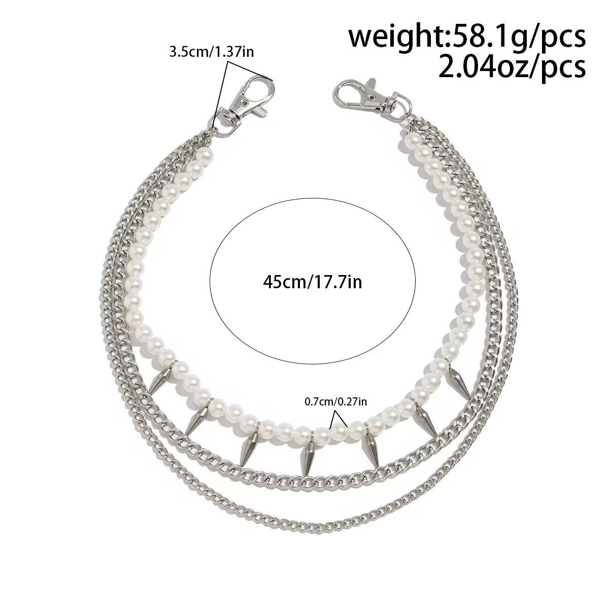 Jewelry Punk Beads Waist Wallet Pants Chain Size ONE SIZE - 3 Thumbnail
