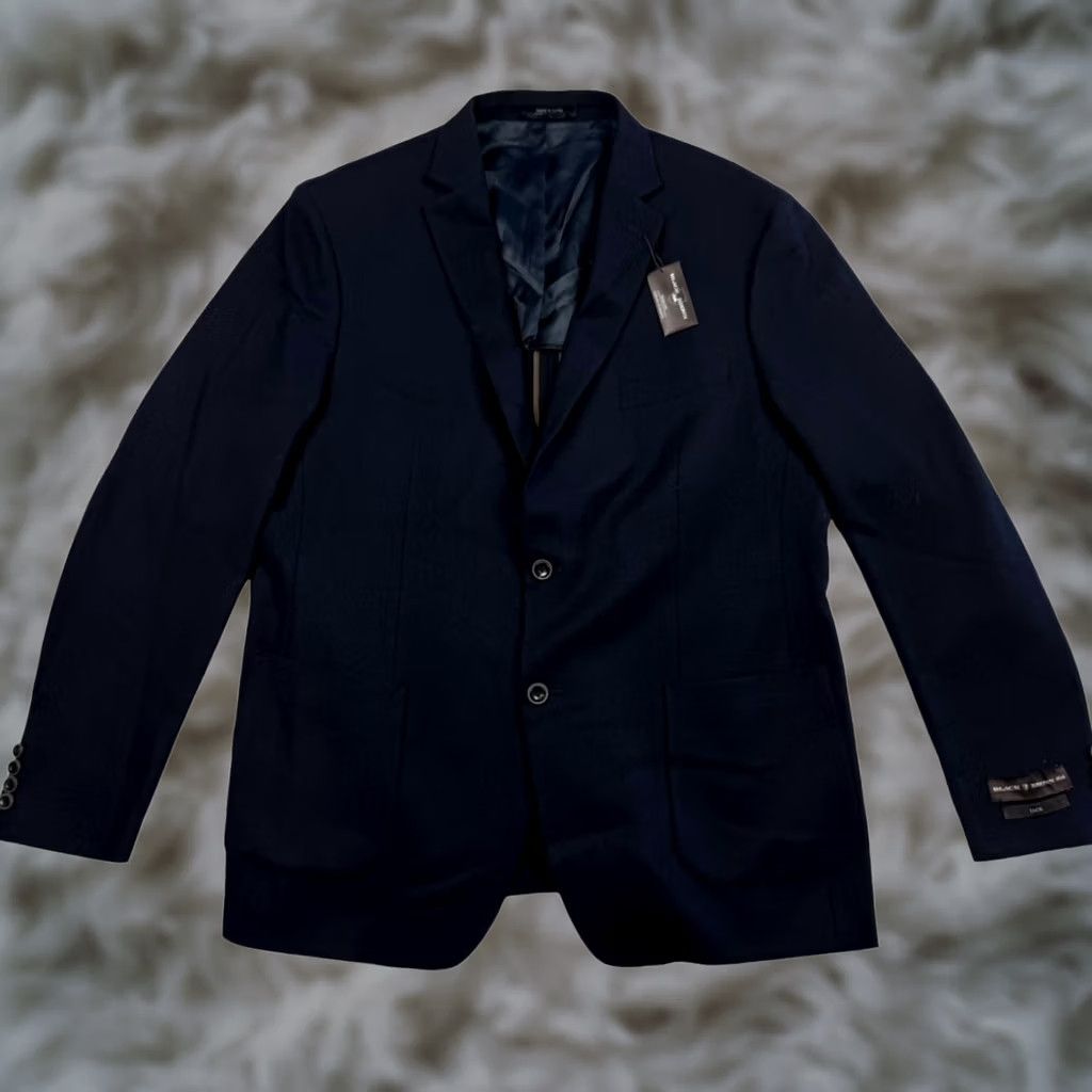 Vintage JACK Men's Slim Blazer Black Wool/Polyester 46L Size 46R - 1 Thumbnail