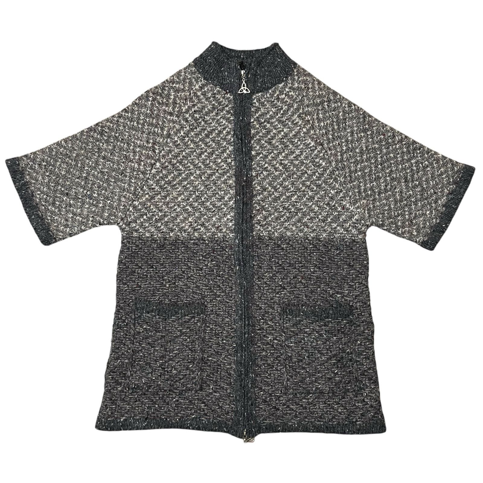 Aran Crafts Aran Crafts 100% Wool Knit Zip Cardigan Sweater Gray Small Size S / US 4 / IT 40 - 1 Thumbnail