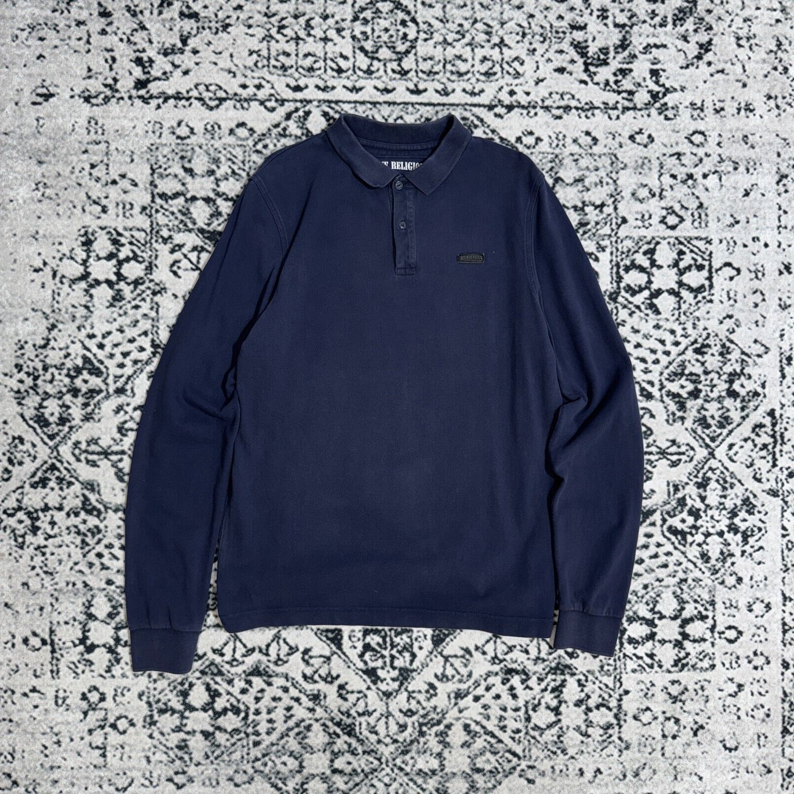 True Religion × Vintage Vintage True Religion Navy Cotton Polo Rugby Shirt Size L Size US L / EU 52-54 / 3 - 1 Thumbnail