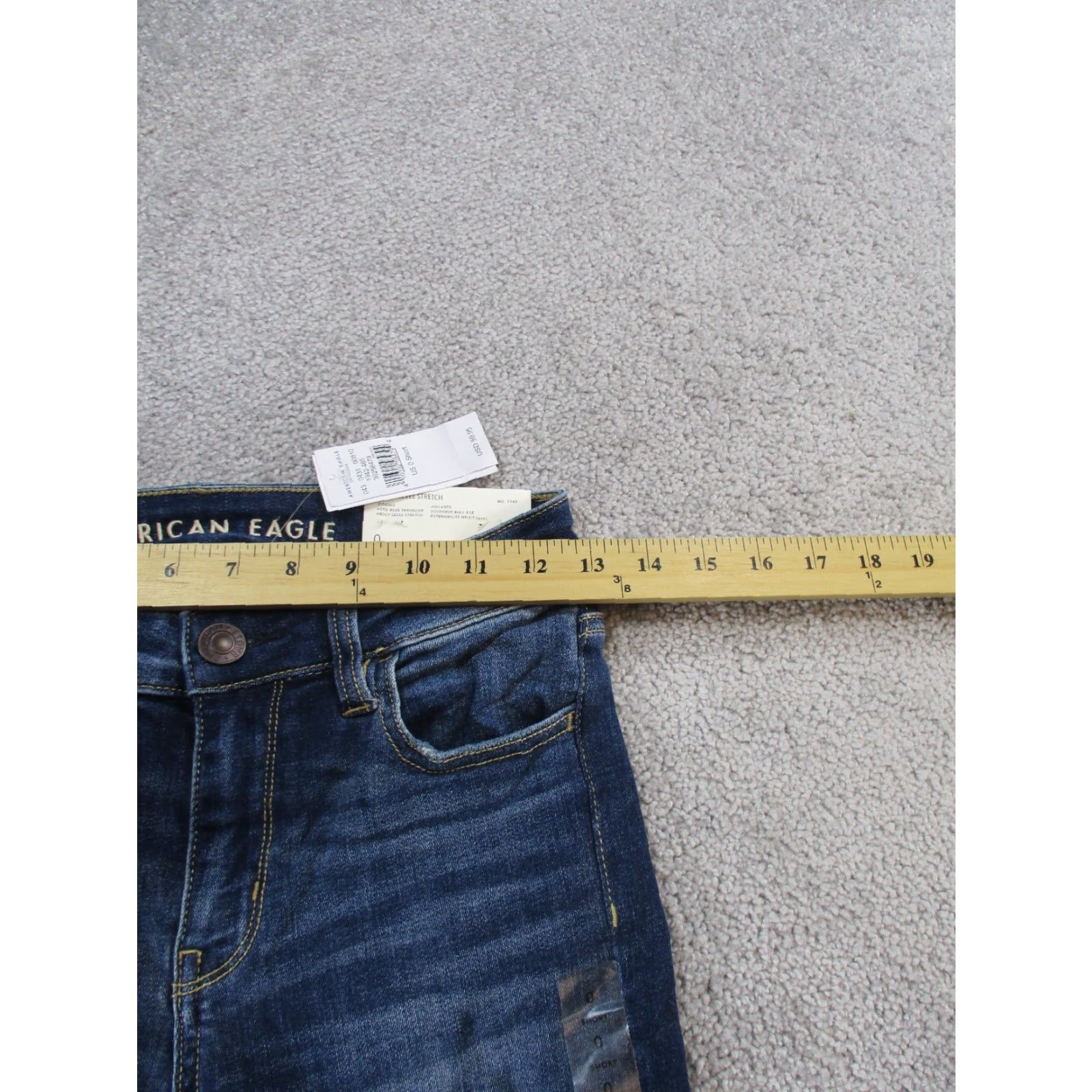 American Eagle Outfitters VINTAGE American Eagle Jeggings Womens 0 Petite Dark Wash Denim Distressed Low Rise NEW Size 25" / US 0 / IT 36 - 7 Thumbnail