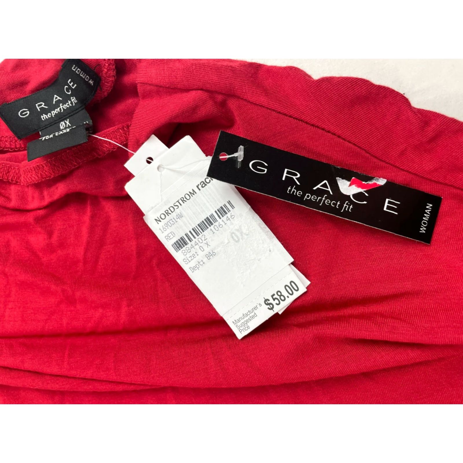 Vintage Grace Blouse Women's Size 0X Red Long Sleeve Crew Neck NWT Stretch, Breathable, Modern, Regular Fit - Grace The Perfect Fit Size XS / US 0-2 / IT 36-38 - 6 Thumbnail