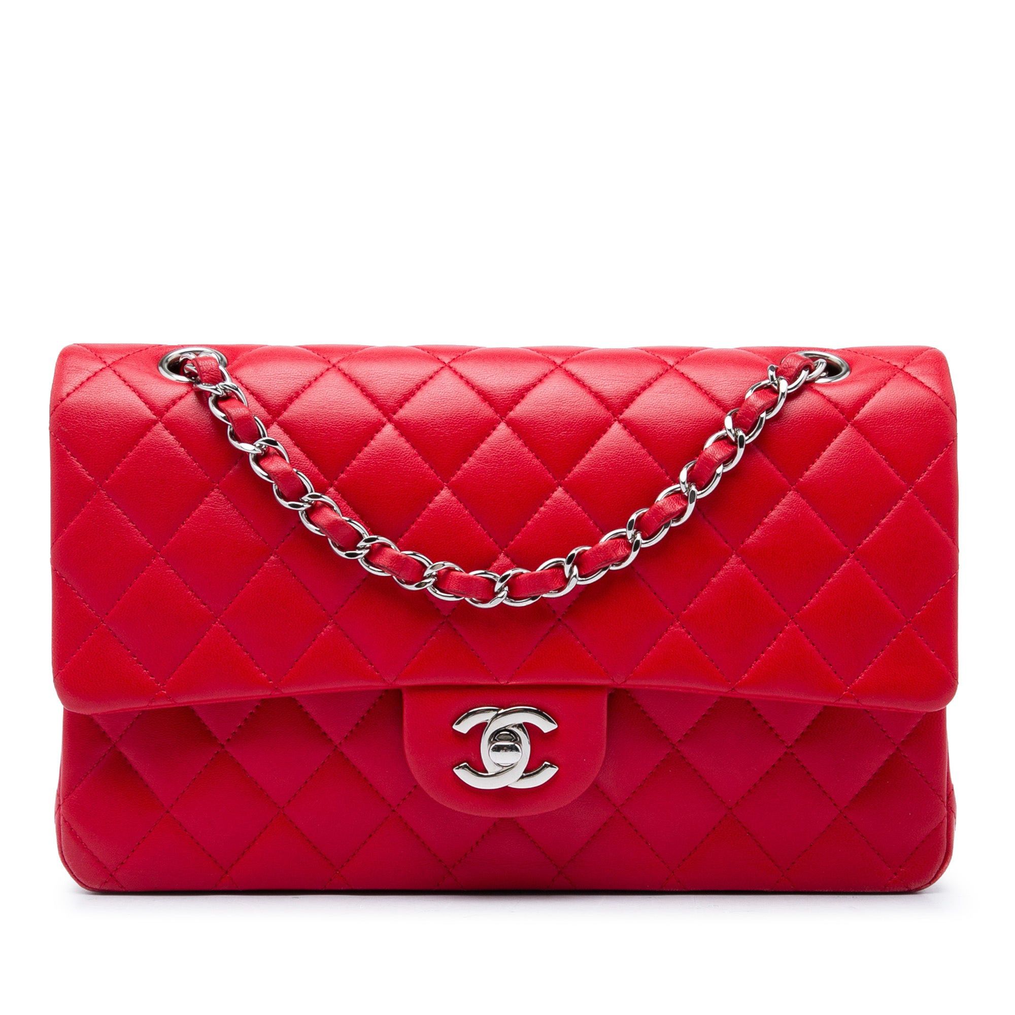 Classic Lambskin Double Flap in Red, Women's