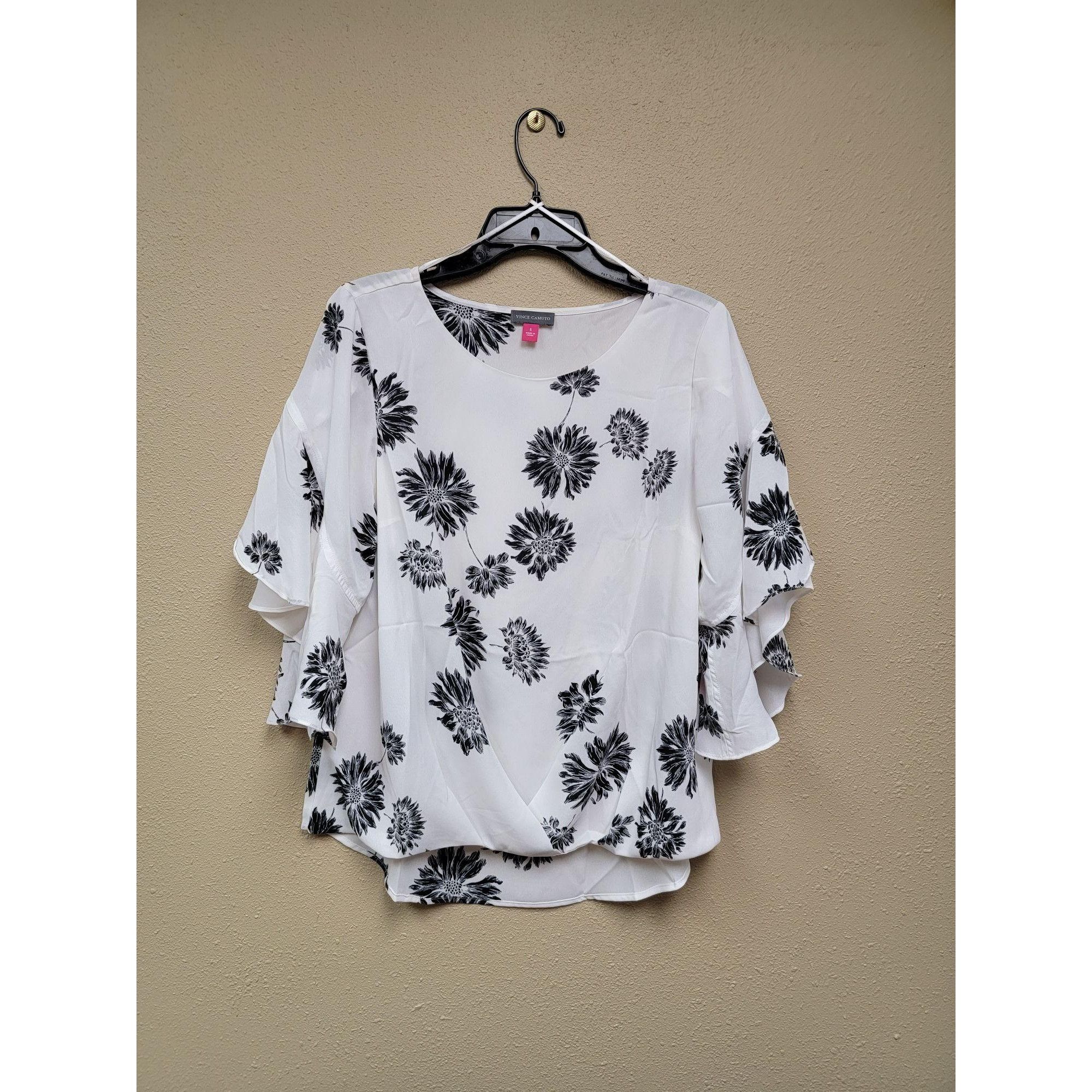 Vince Camuto VINCE CAMUTO FLORAL BLOUSE COLOR: PEARL IVORY M Size M / US 6-8 / IT 42-44 - 1 Thumbnail